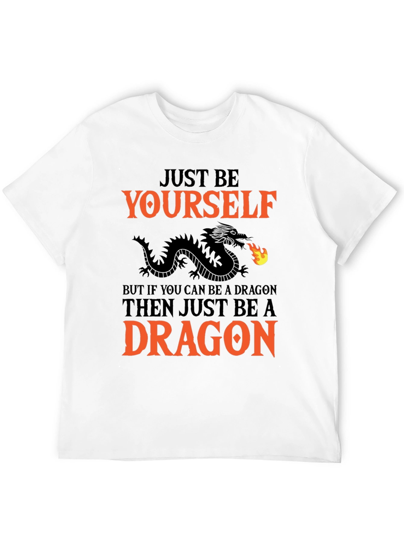Black Just Be Yourself Dragon Graphic Tee view 12