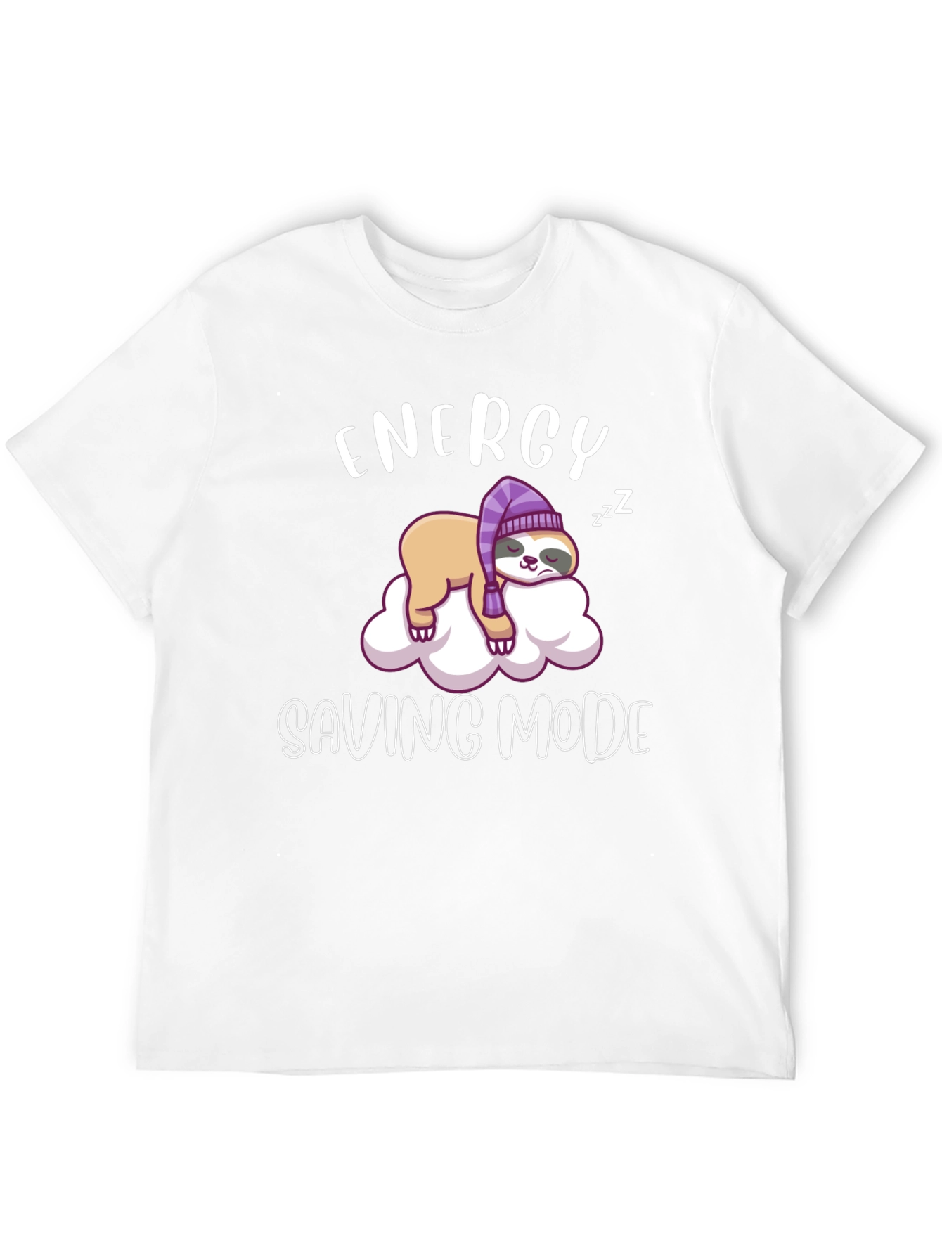 Black Energy Saving Mode Sloth Tee view 12