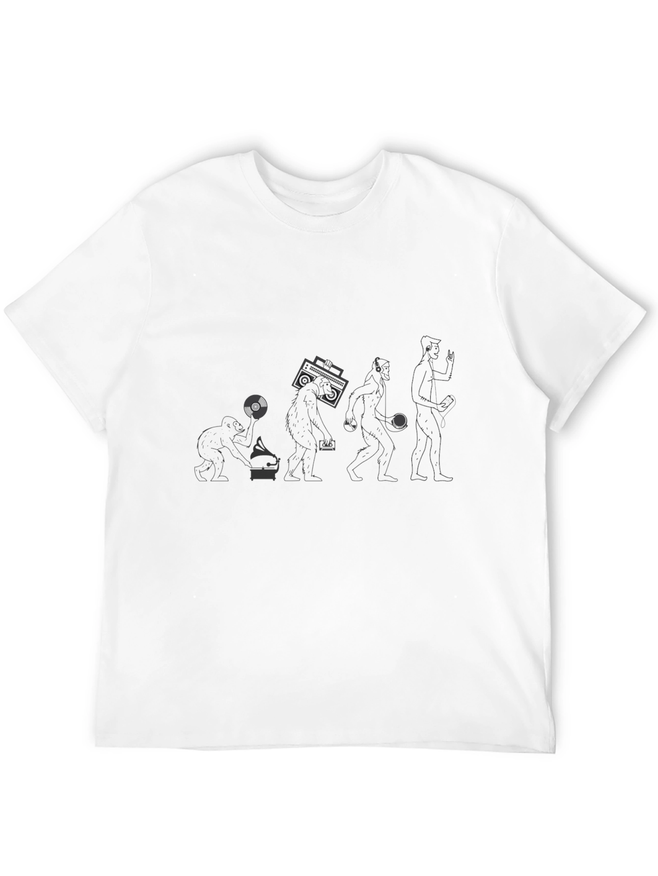 Black Evolution of Music Black T-Shirt view 12