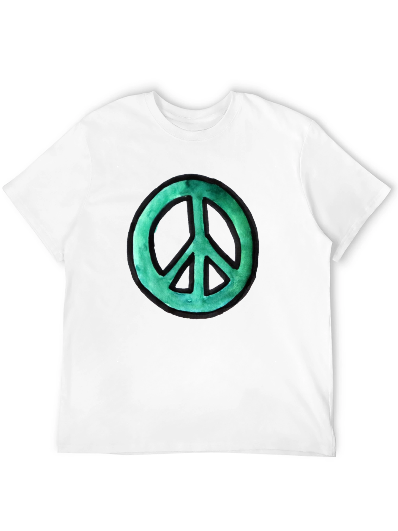Black Peace Sign Graphic Tee - Black Cotton view 12