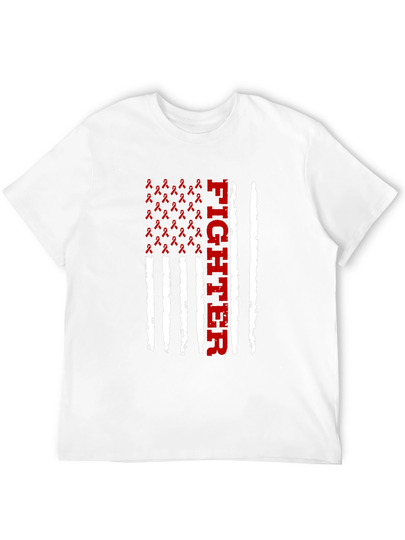 Black Fighter Ribbon Flag T-Shirt view 12