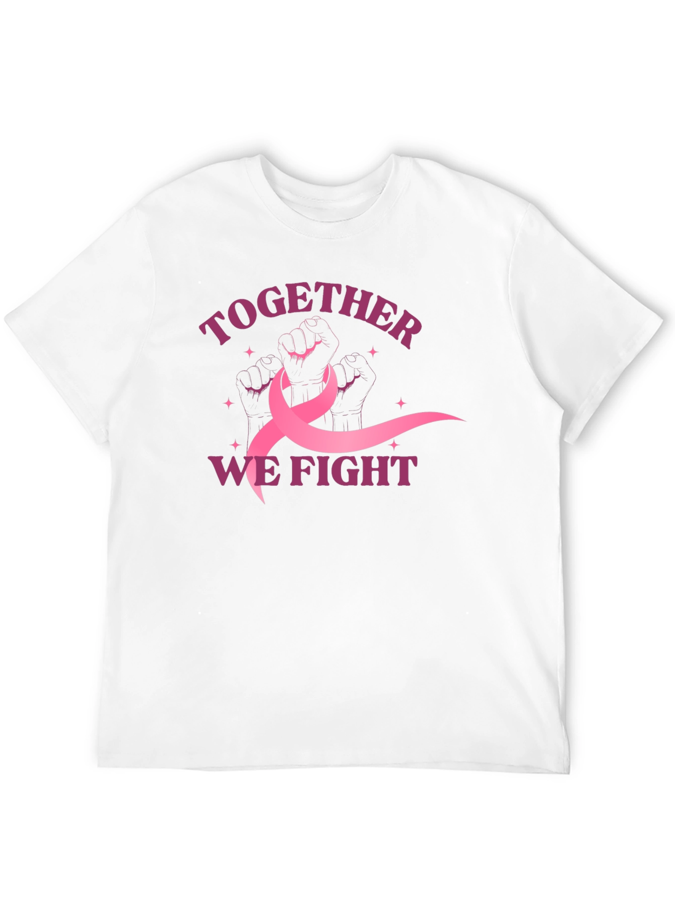 Black Together We Fight Breast Cancer Awareness T-Shirt view 12