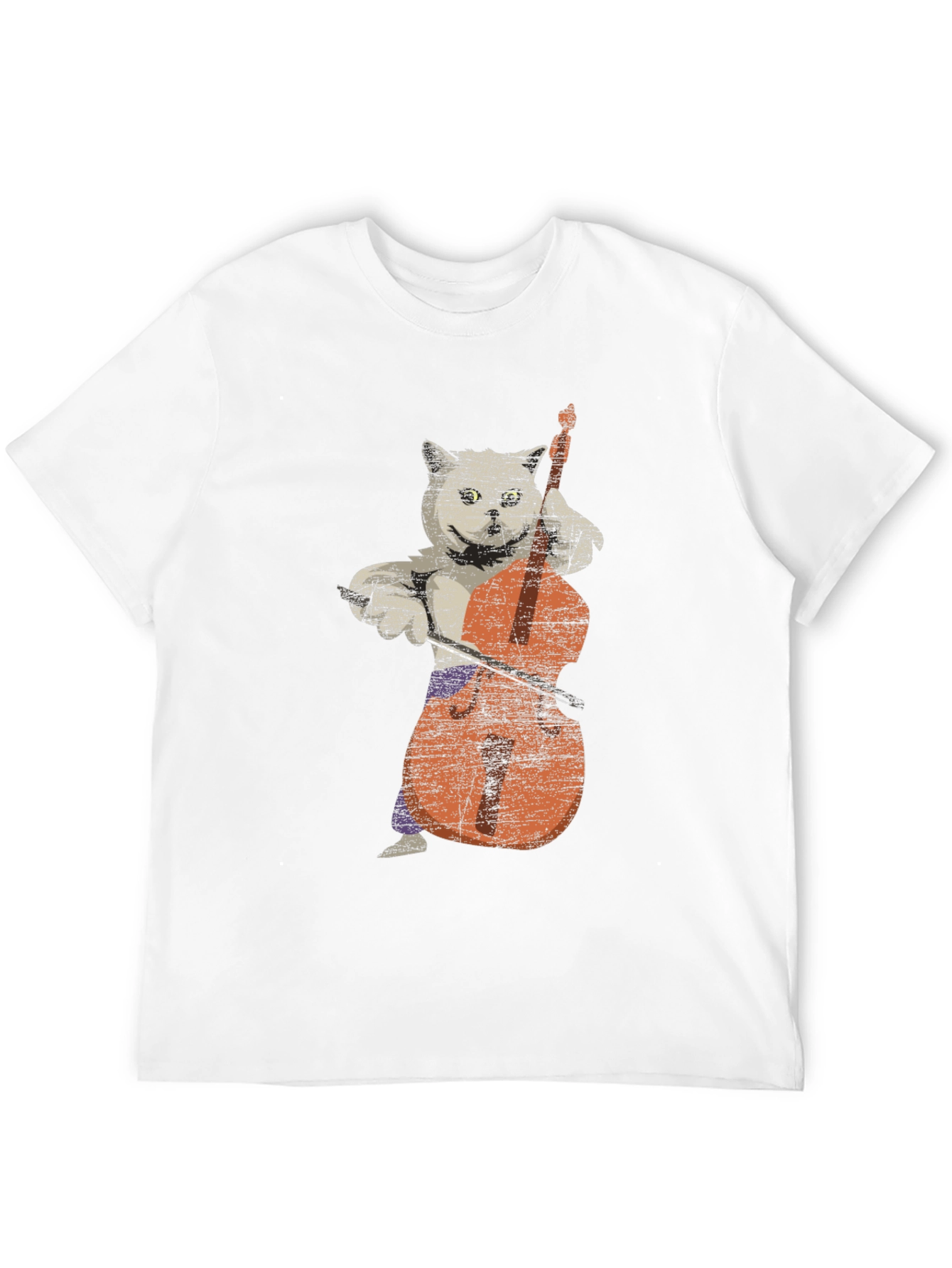 Black Cat Playing Cello Graphic T-Shirt view 12