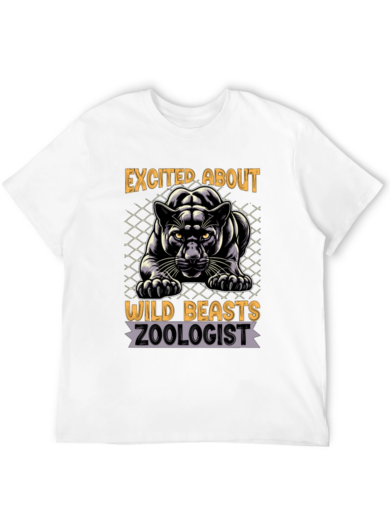 Black Excited About Wild Beasts Zoologist Graphic T-Shirt view 12