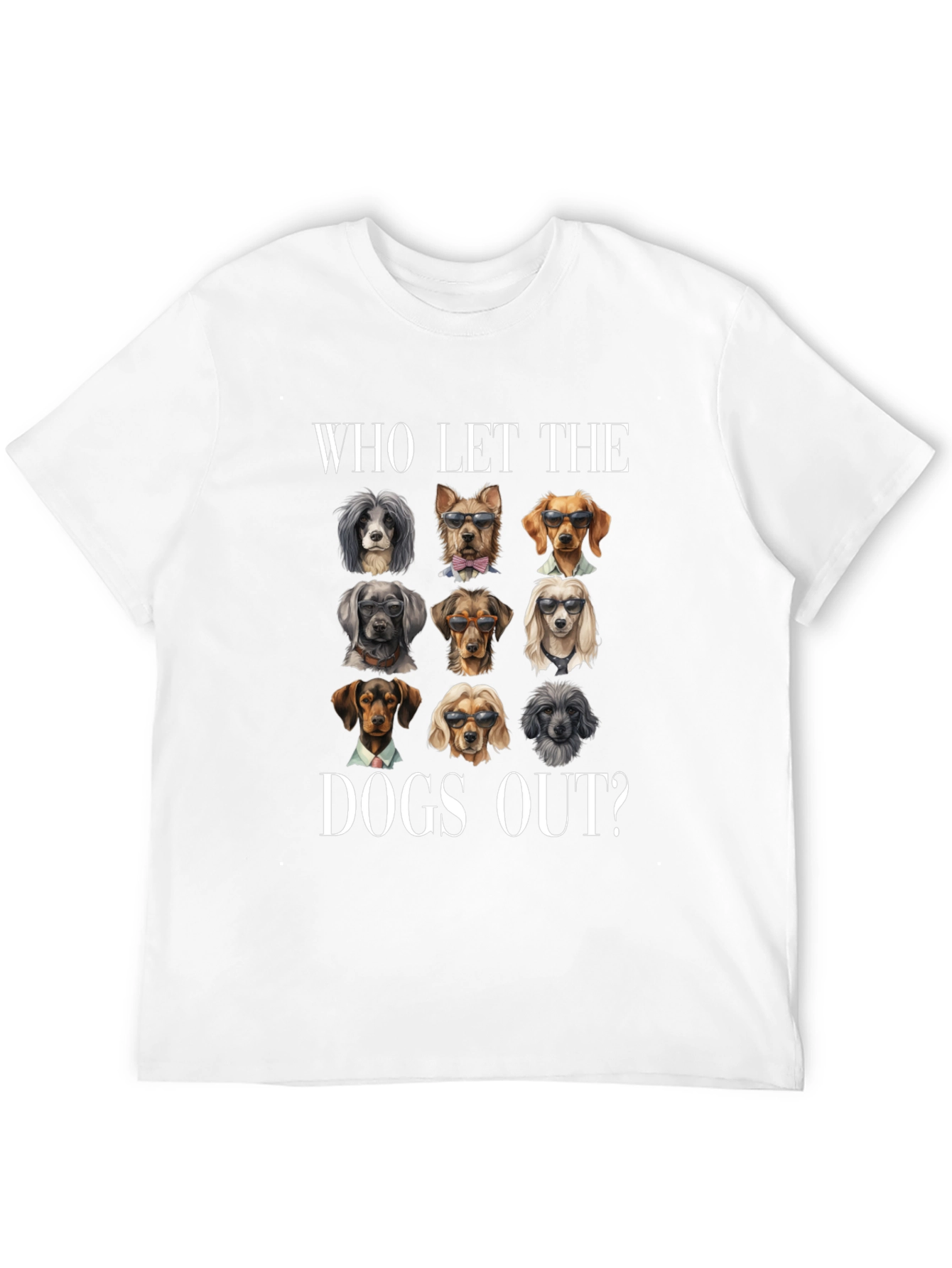 Black Who Let The Dogs Out? Graphic Tee view 12