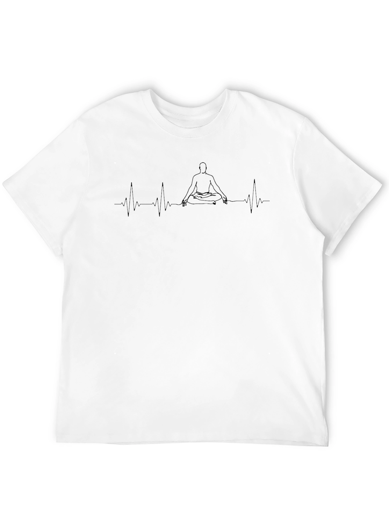 Black Meditative Heartbeat T-Shirt - Yoga Inspired view 12