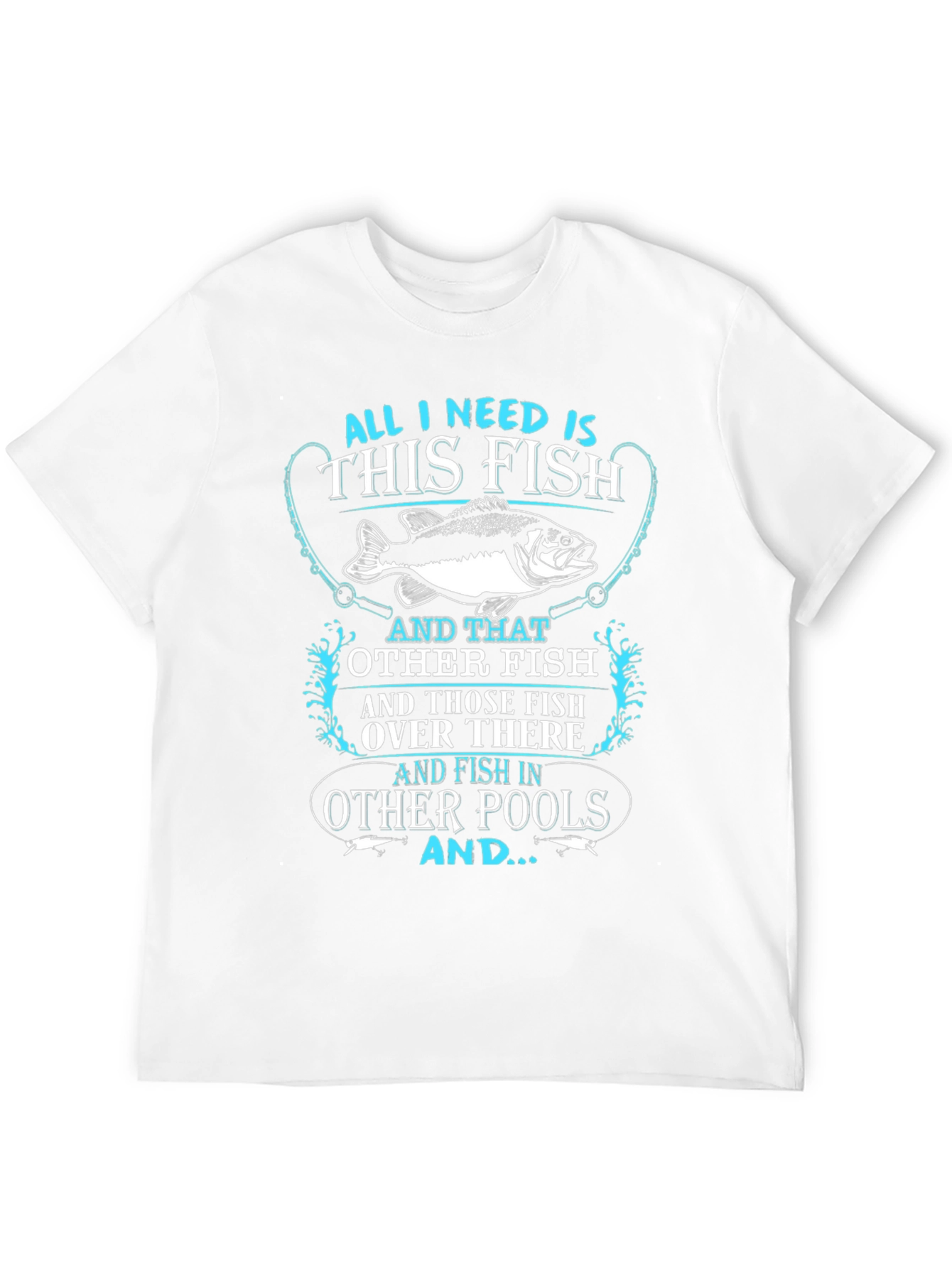 Black Funny Fishing T-Shirt - All I Need is This Fish view 12