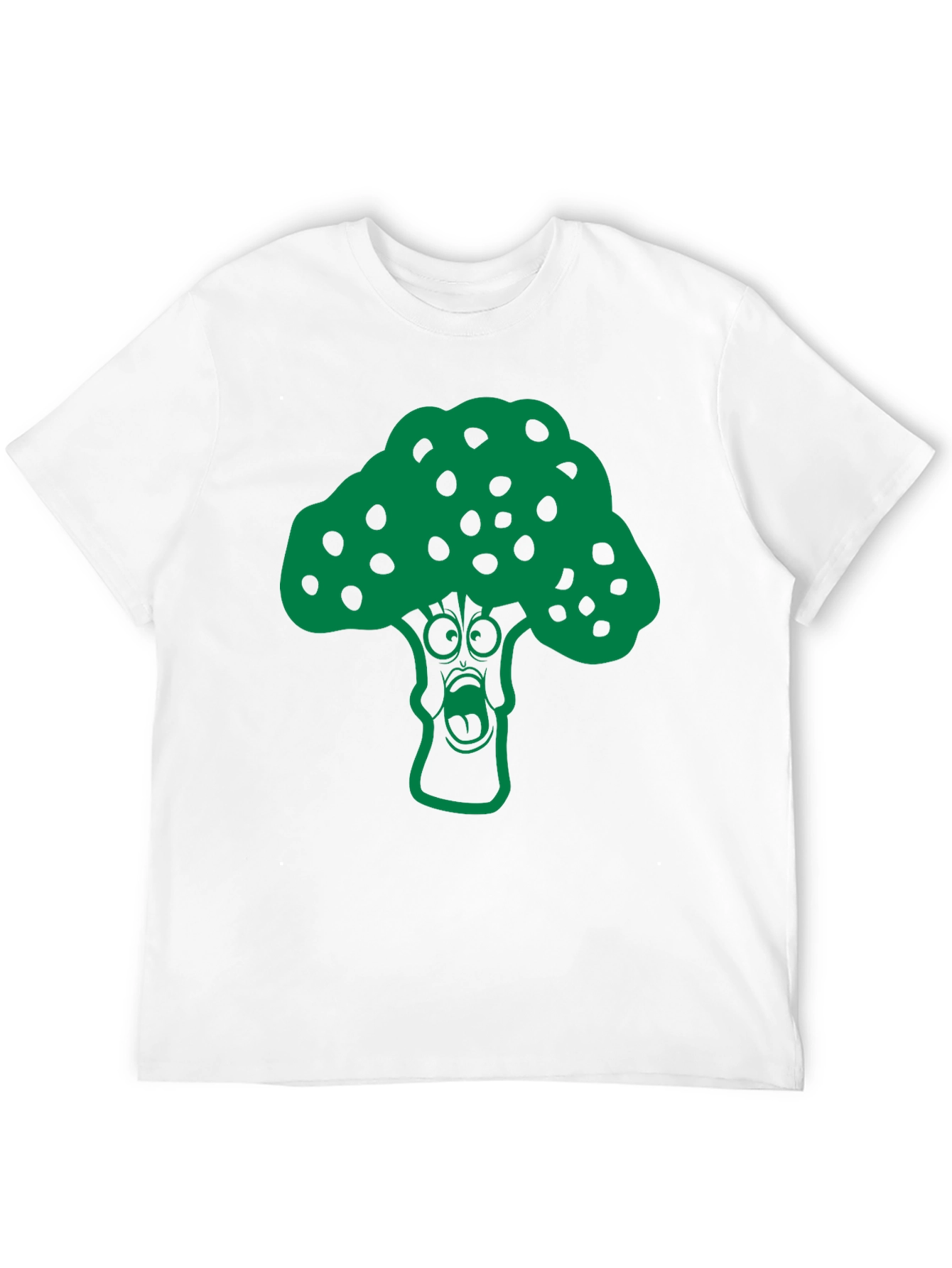 Black Cartoon Broccoli Graphic T-Shirt - Funny Vegan Tee view 12