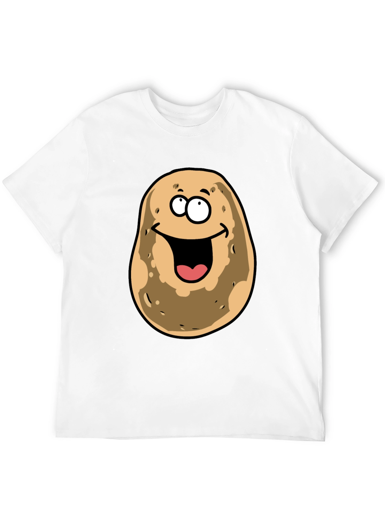 Black Funny Potato Face Black Graphic Tee view 12