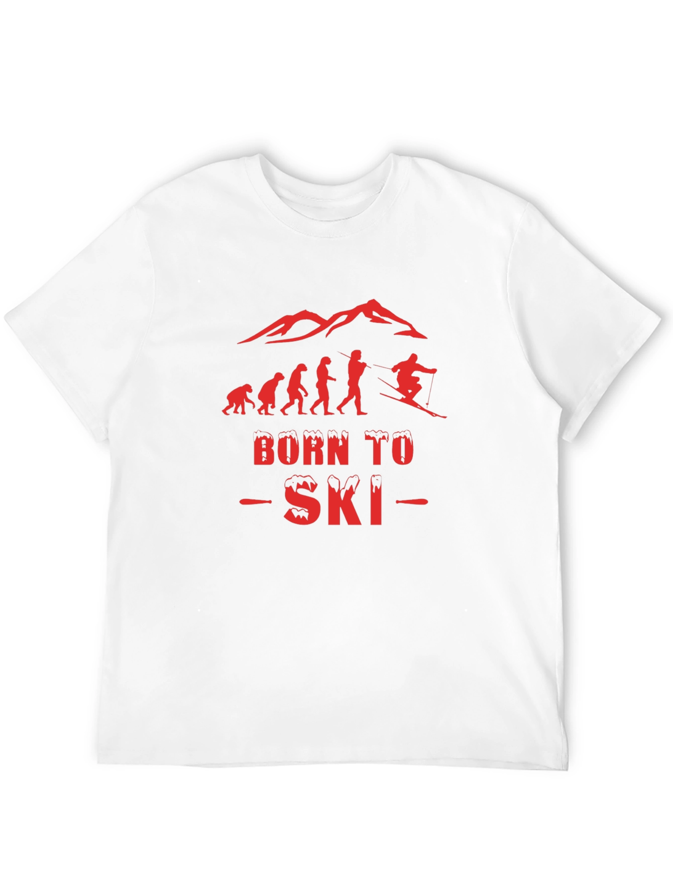 Black Born to Ski T-Shirt - Evolution Design view 12