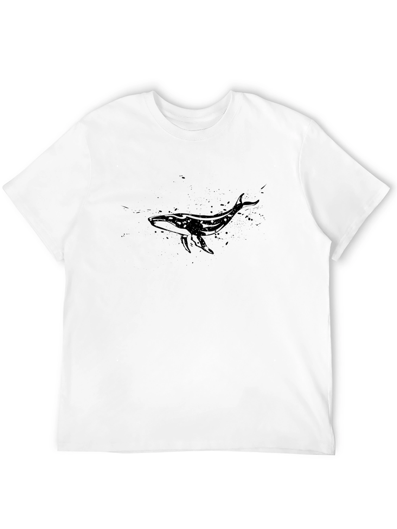 Black Whale Graphic Print Men's T-Shirt view 12