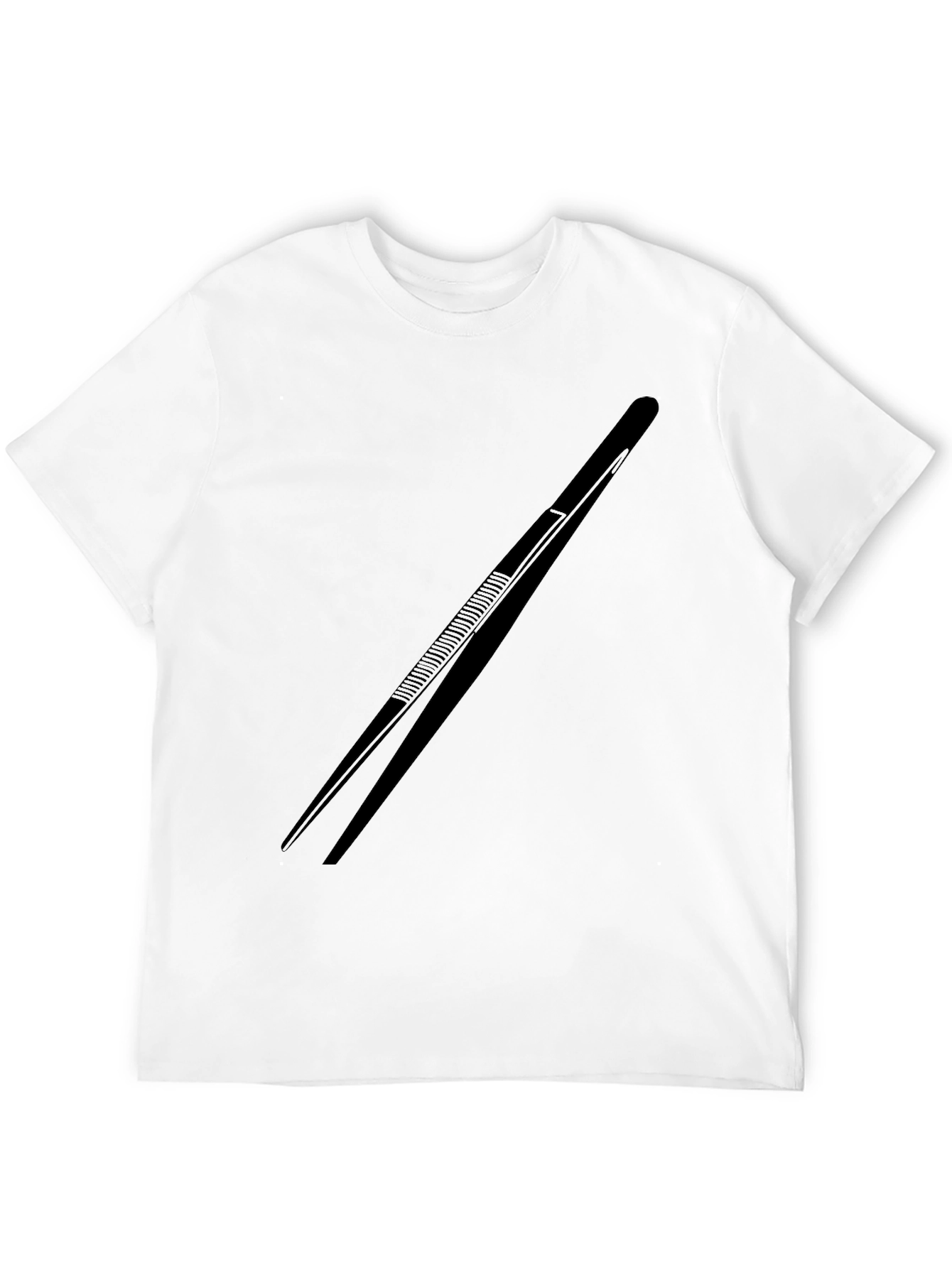 Black Tweezers Graphic Tee - Black Cotton Blend T-Shirt view 12