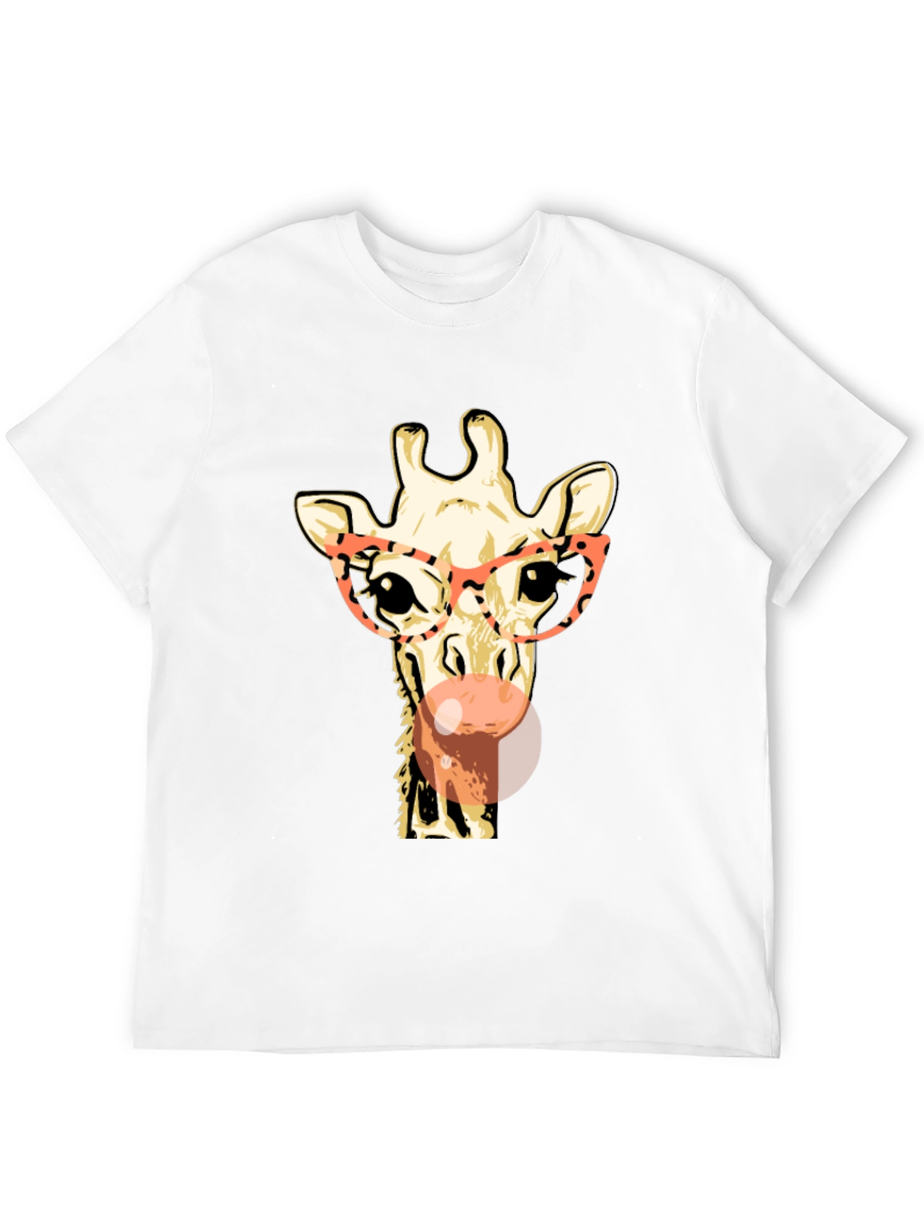 Black Giraffe with Glasses Graphic Tee - Stylish & Fun view 12