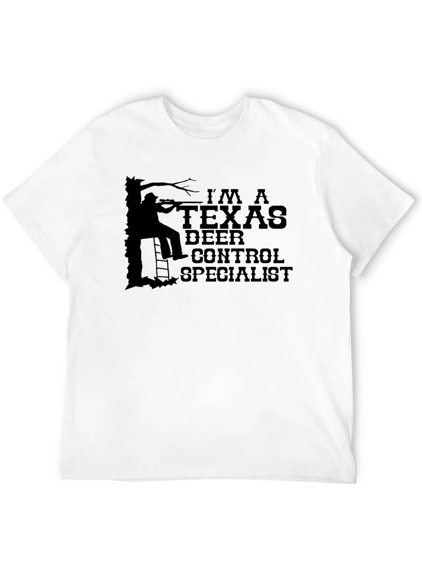Black I'm A Texas Deer Control Specialist T-Shirt view 12