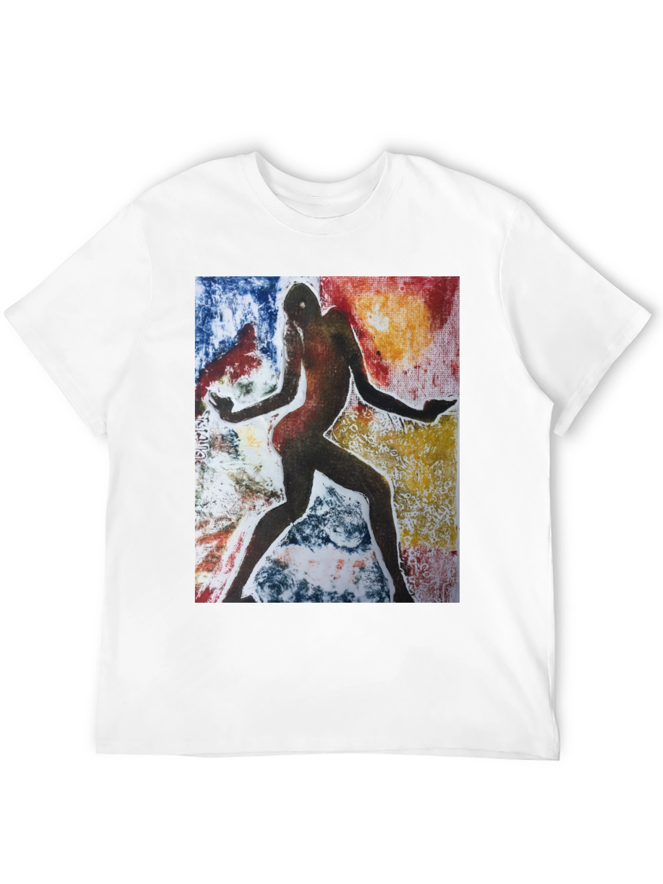 Black Abstract Figure Graphic Black Tee view 12