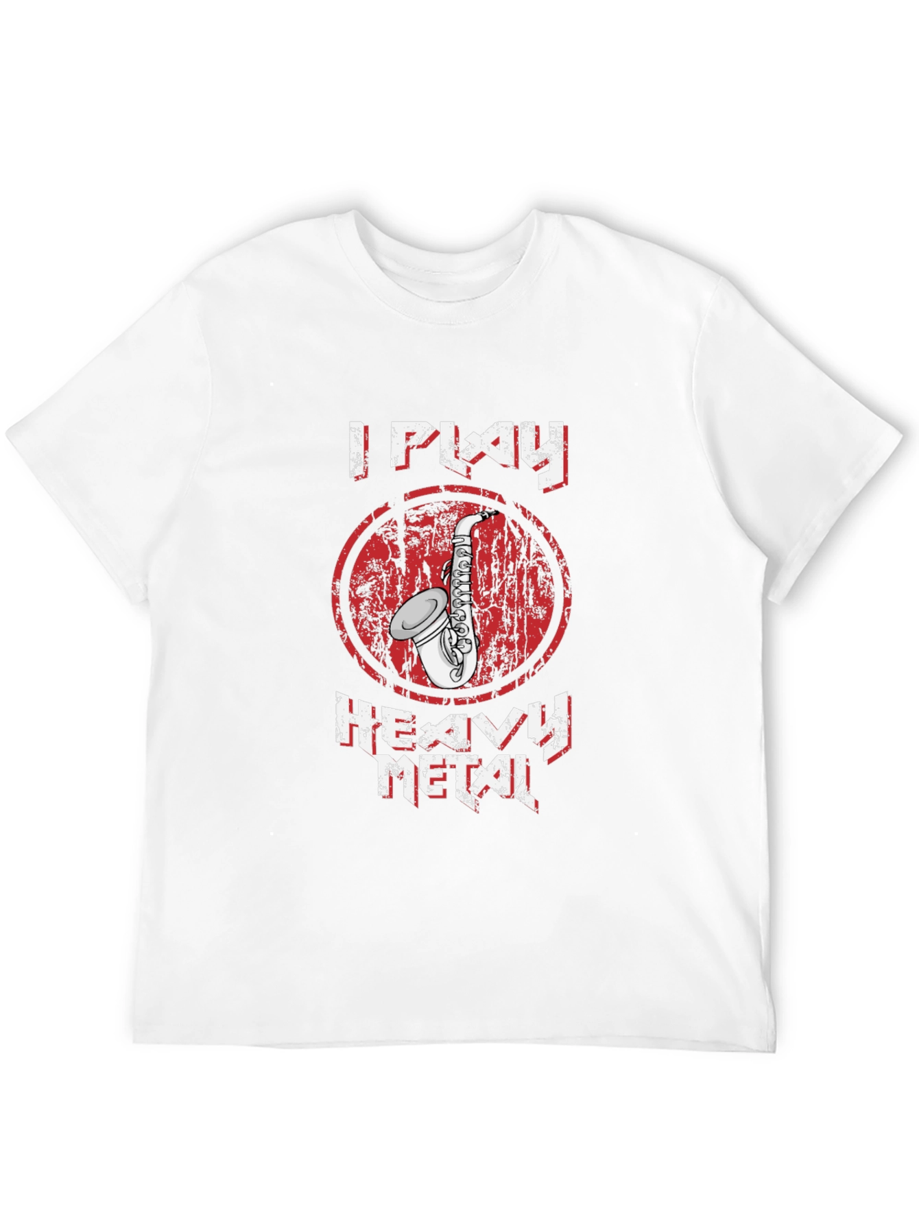 Black I Play Heavy Metal Saxophone Graphic T-Shirt view 12