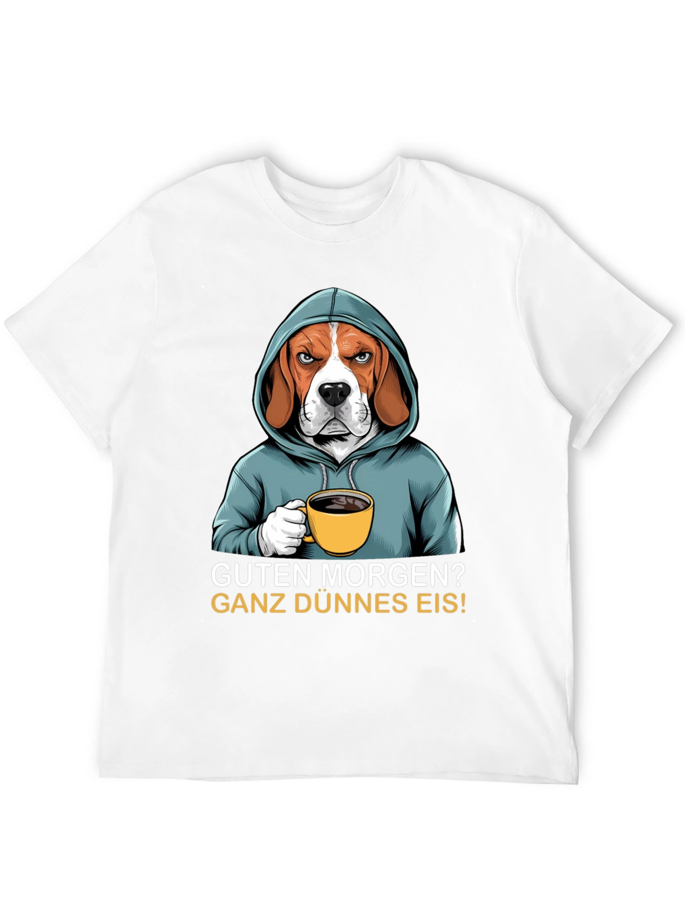 Black Grumpy Beagle T-Shirt - Guten Morgen view 12
