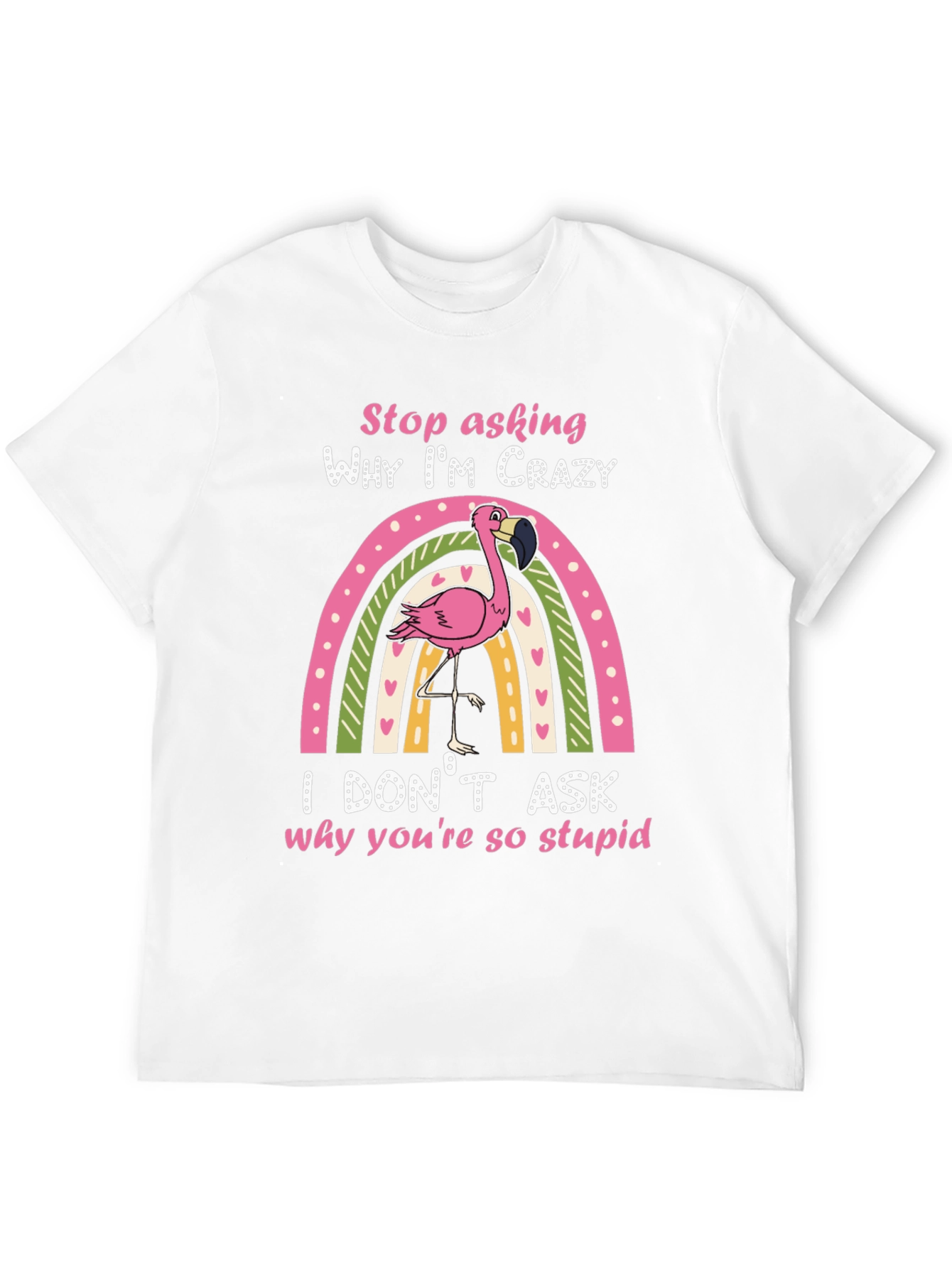 Black Crazy Flamingo Rainbow Graphic Tee view 12