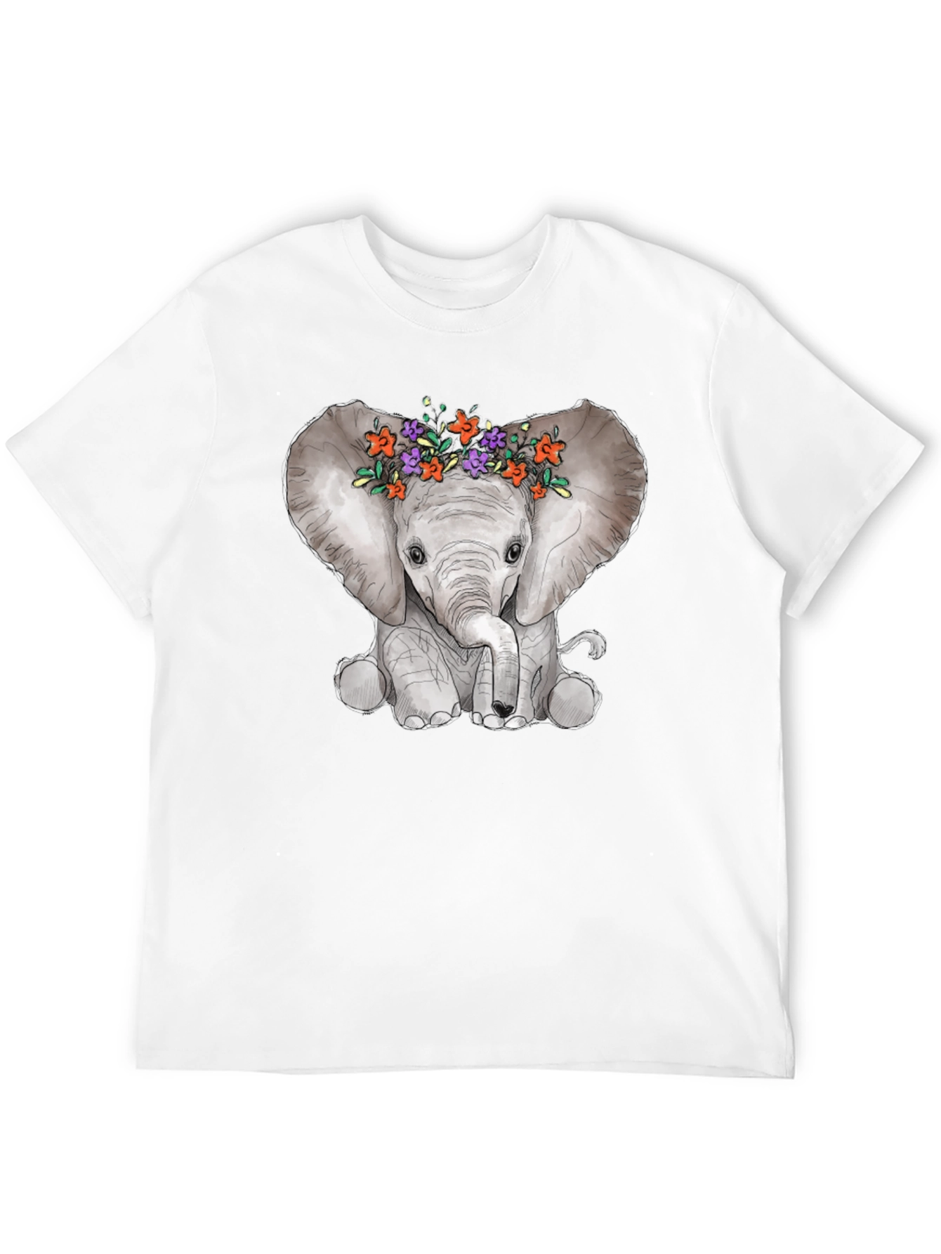 Black Elephant Floral Crown Graphic Tee view 12