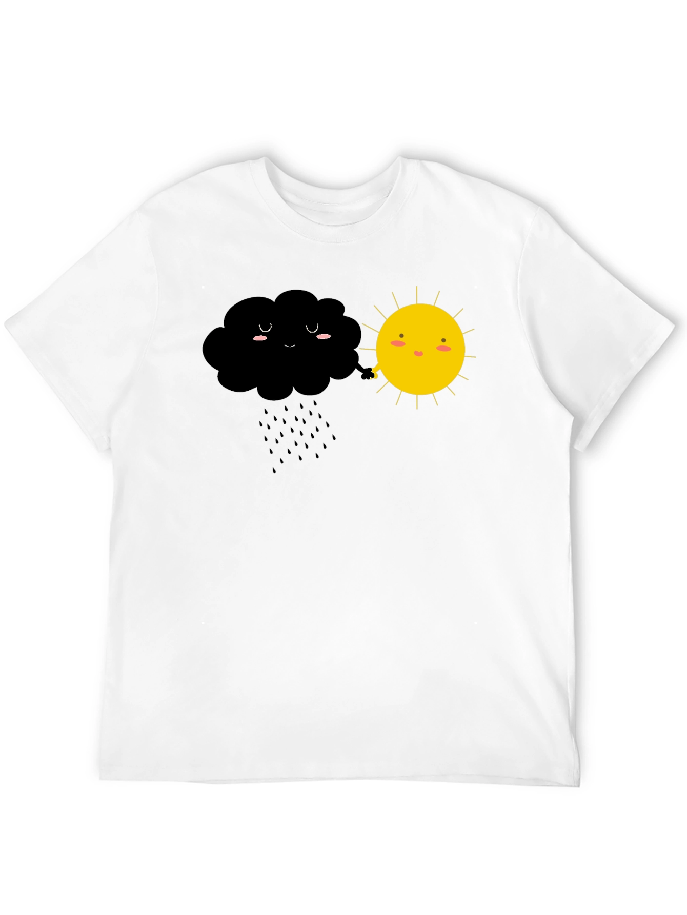 Black Cute Weather Cloud and Sun Graphic Tee view 12