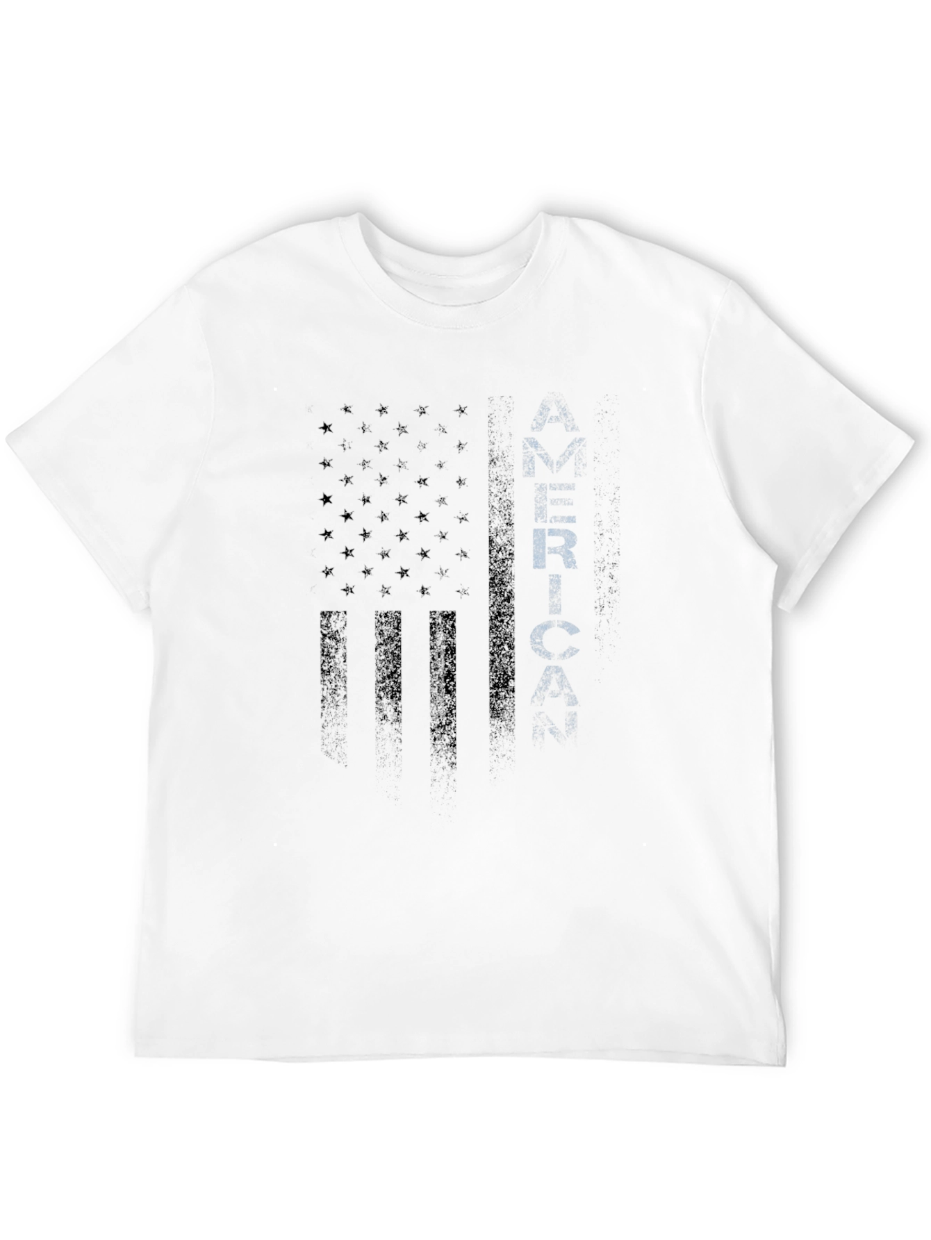 Black Men's Black American Flag Graphic T-Shirt view 12