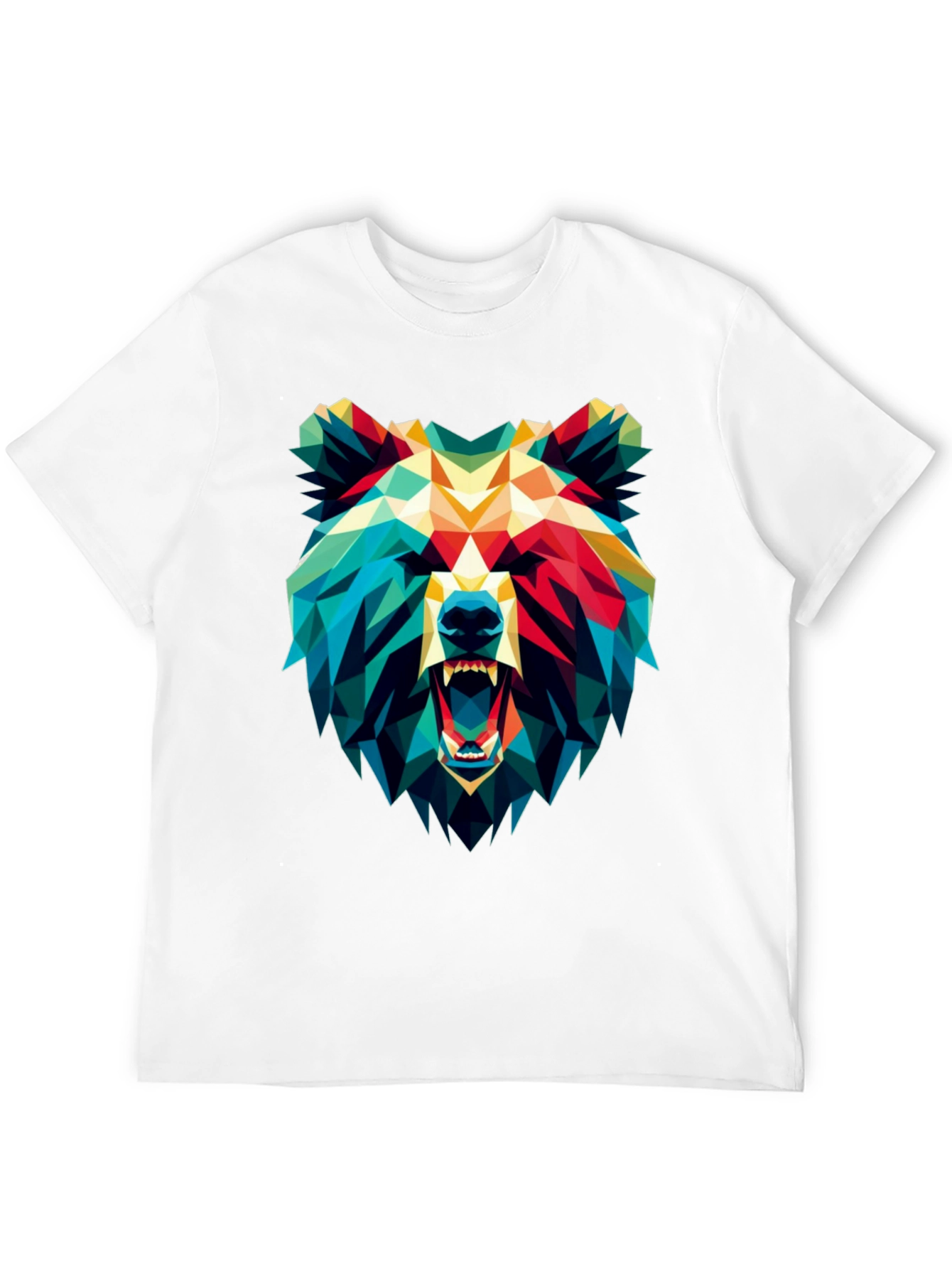Black Geometric Bear Graphic Black T-Shirt view 12