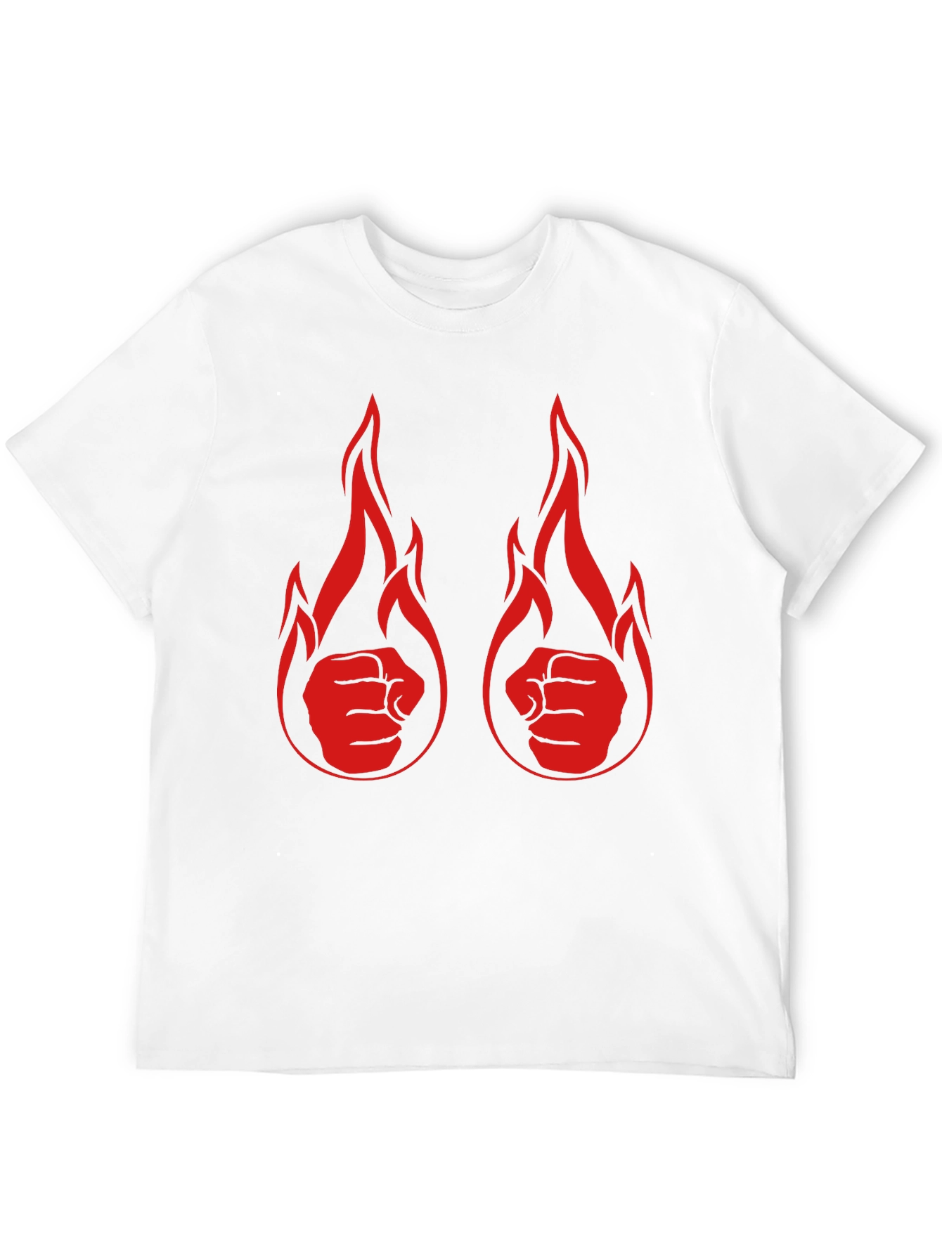 Black Fiery Fist Graphic Tee - Black Cotton T-Shirt view 12