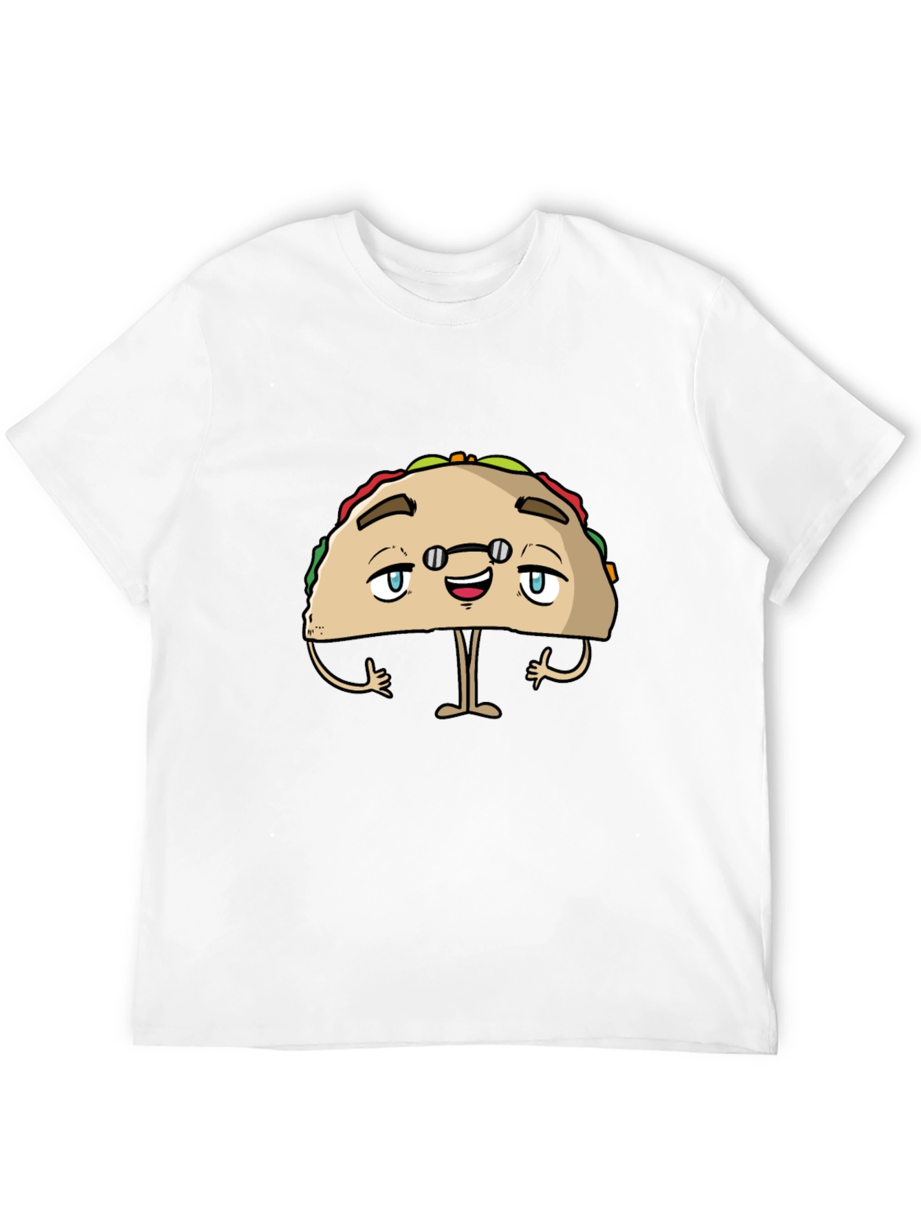 Black Funny Taco Character Black Graphic Tee view 12