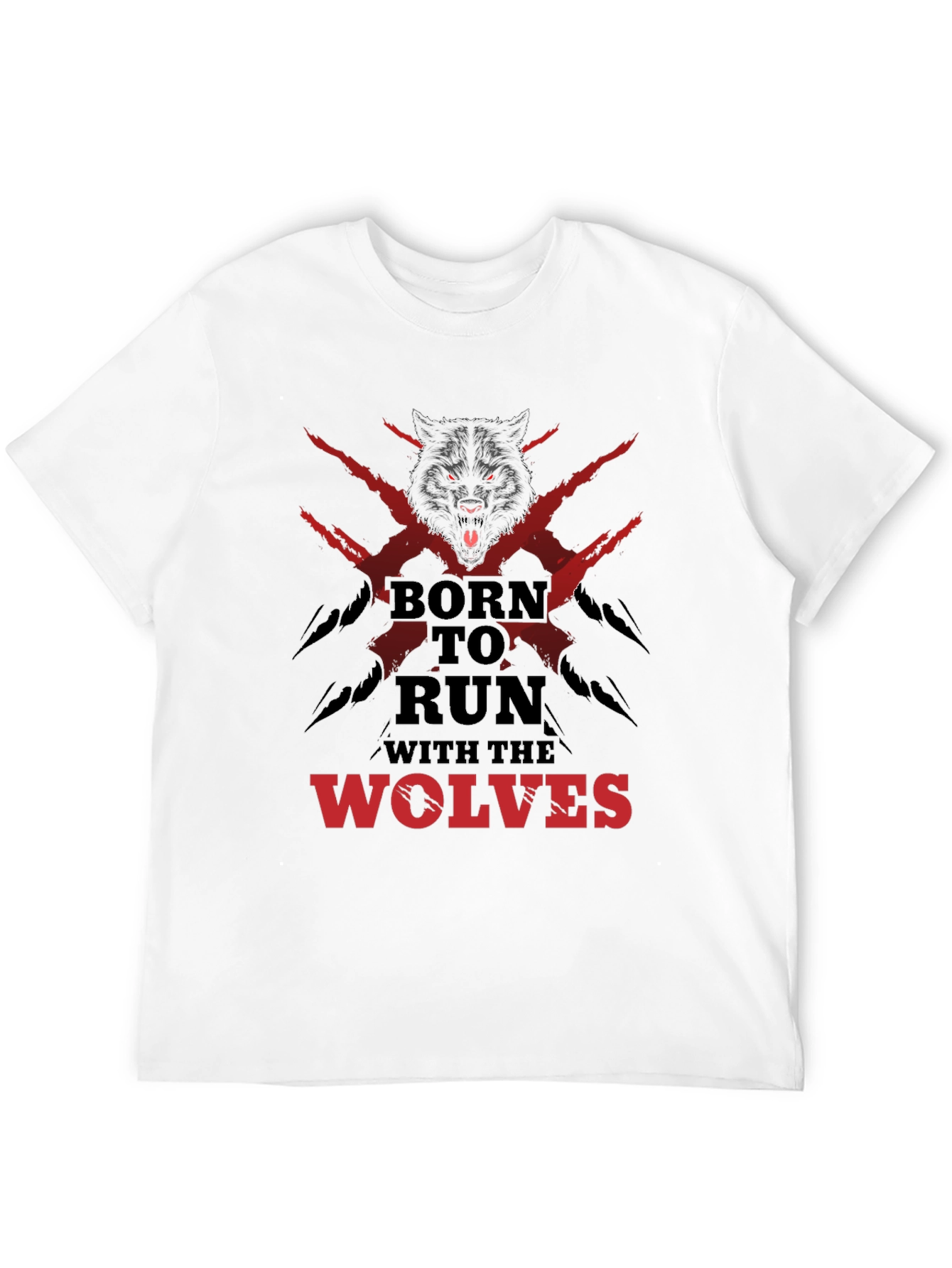 Black Born to Run with the Wolves Graphic Tee - Black view 12