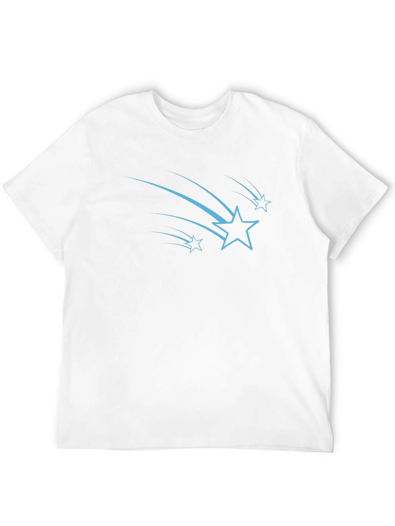 Black Stylish Black Tee with Blue Shooting Stars Design view 12
