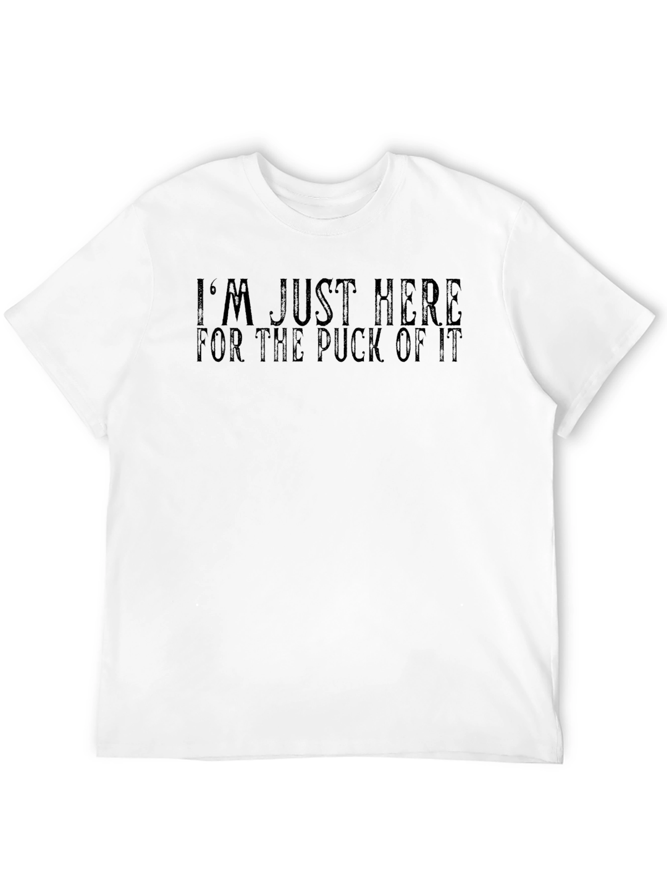 Black Hockey Fan T-Shirt - "Puck of It" Slogan view 12