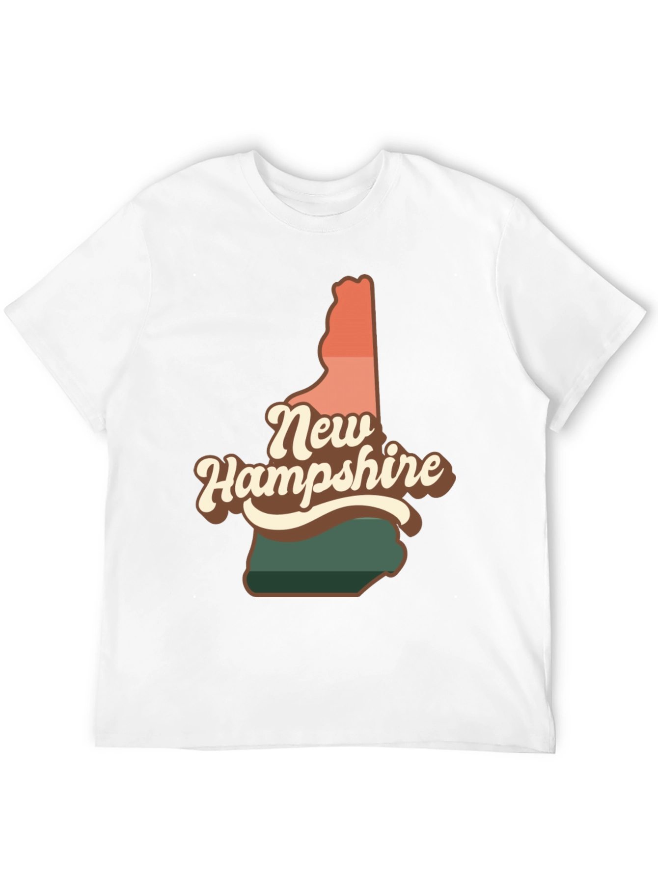 Black Retro New Hampshire State T-Shirt view 12