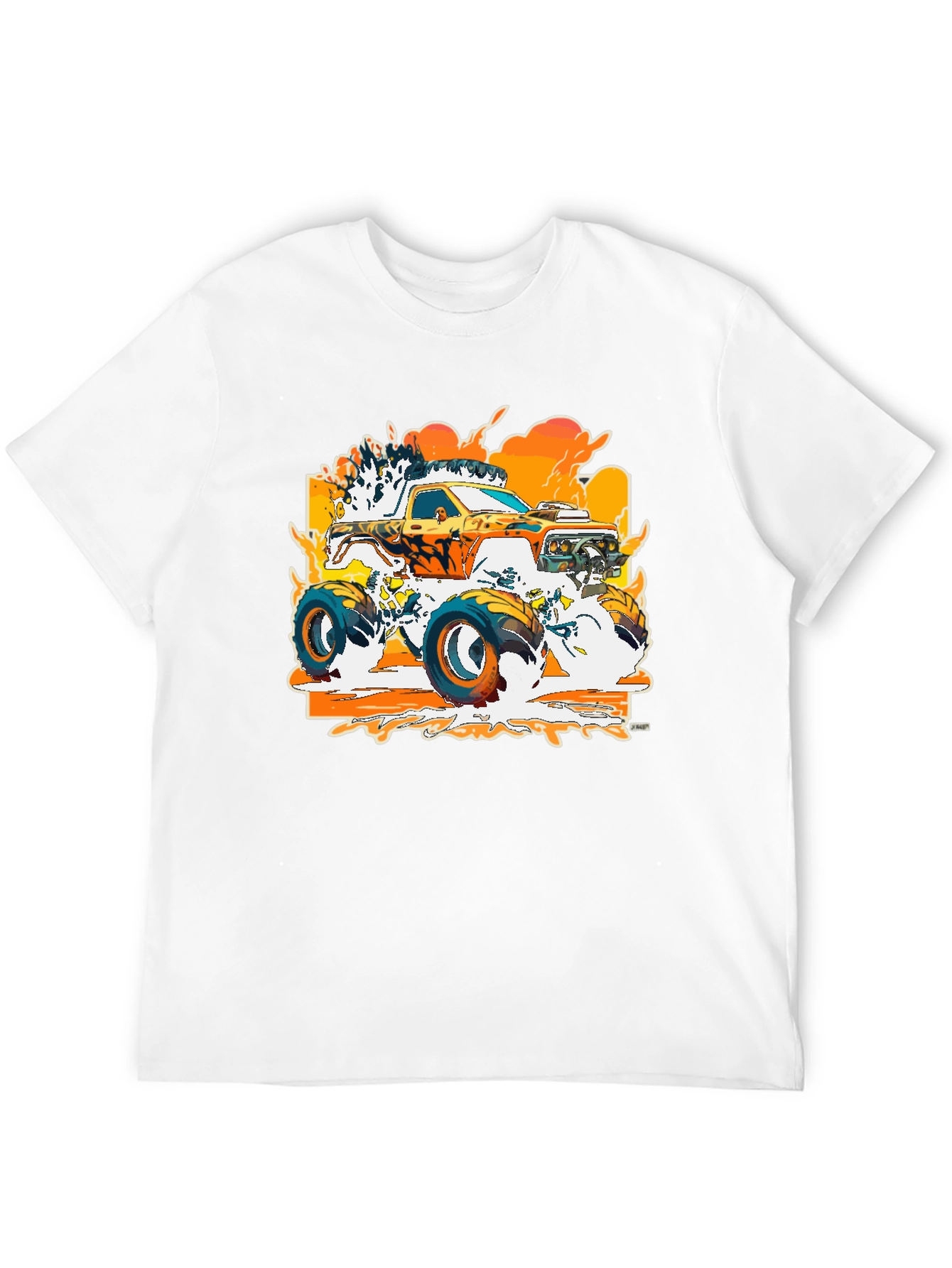 Black Monster Truck Graphic Black T-Shirt view 12
