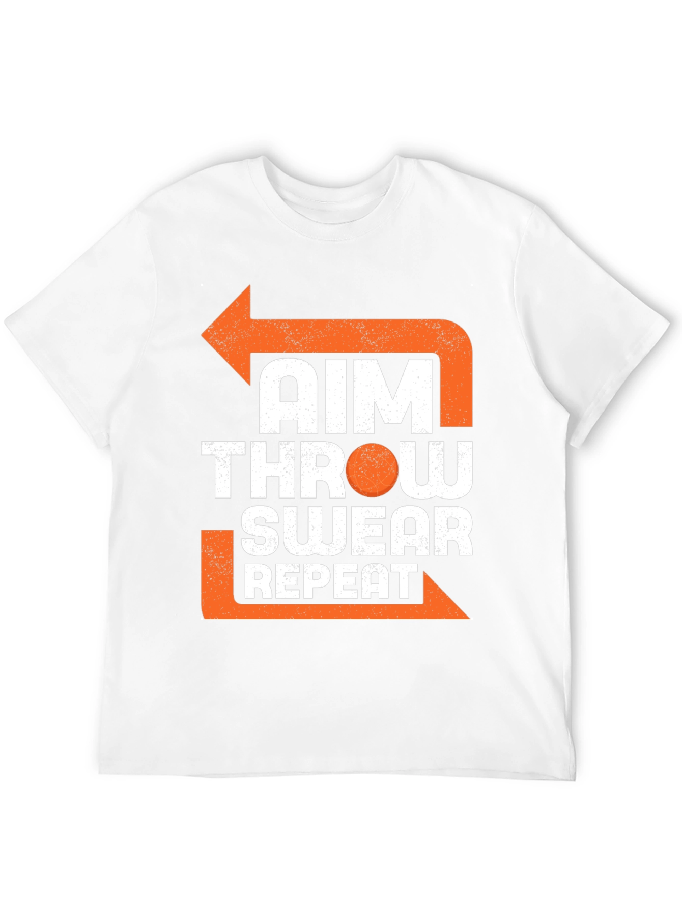 Black Aim Throw Swear Repeat Funny T-Shirt view 12