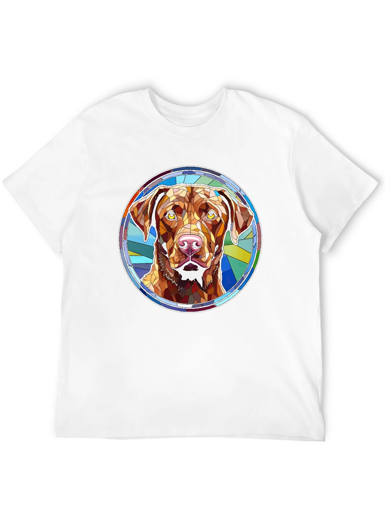 Black Dog Breed Stained Glass Style Graphic Tee view 12