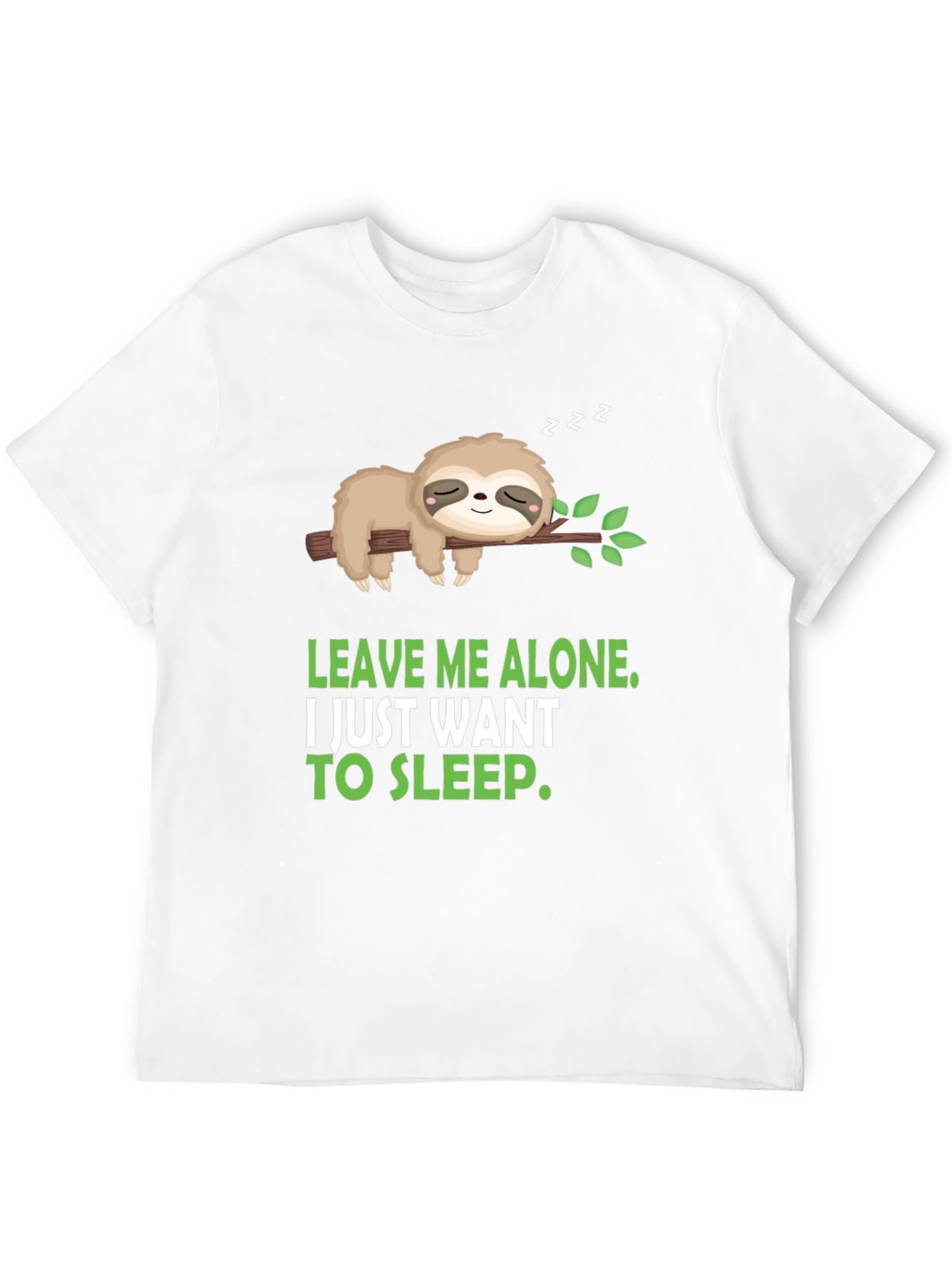 Black Funny Sloth 'Leave Me Alone' Graphic Tee view 12