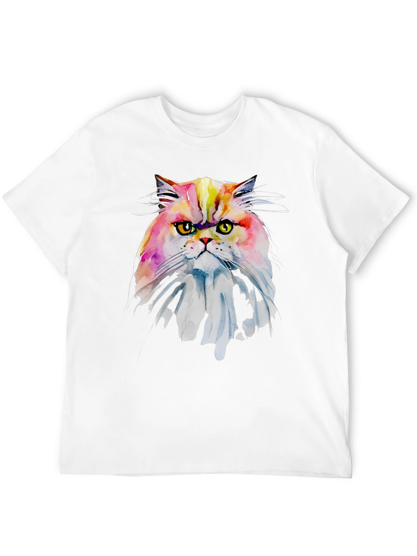 Black Watercolor Cat Graphic Tee - Soft Black Cotton view 12