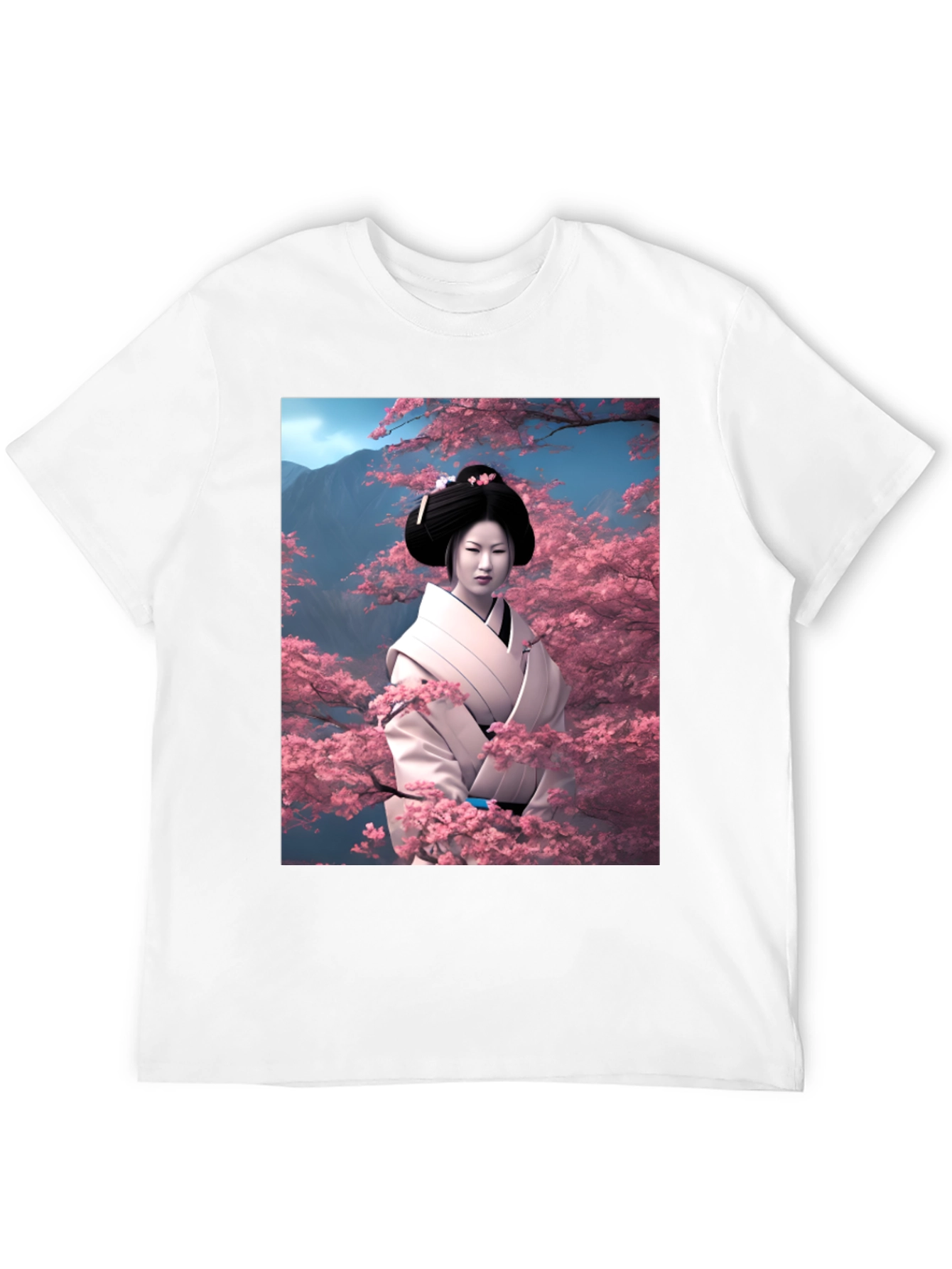 Black Geisha Cherry Blossom T-Shirt view 12