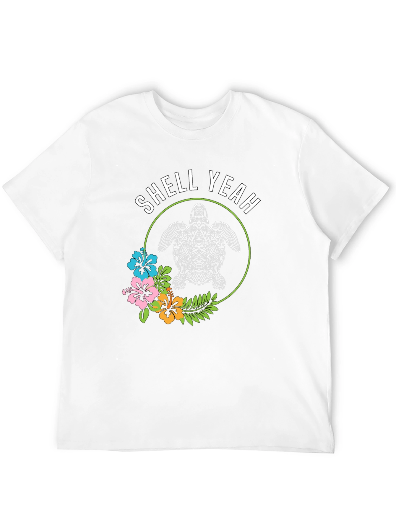 Black Shell Yeah! Turtle Graphic Print Crew Neck T-Shirt view 12