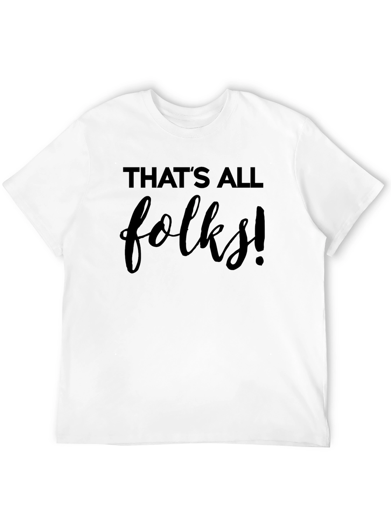 Black That's All Folks! Crew Neck T-Shirt view 12
