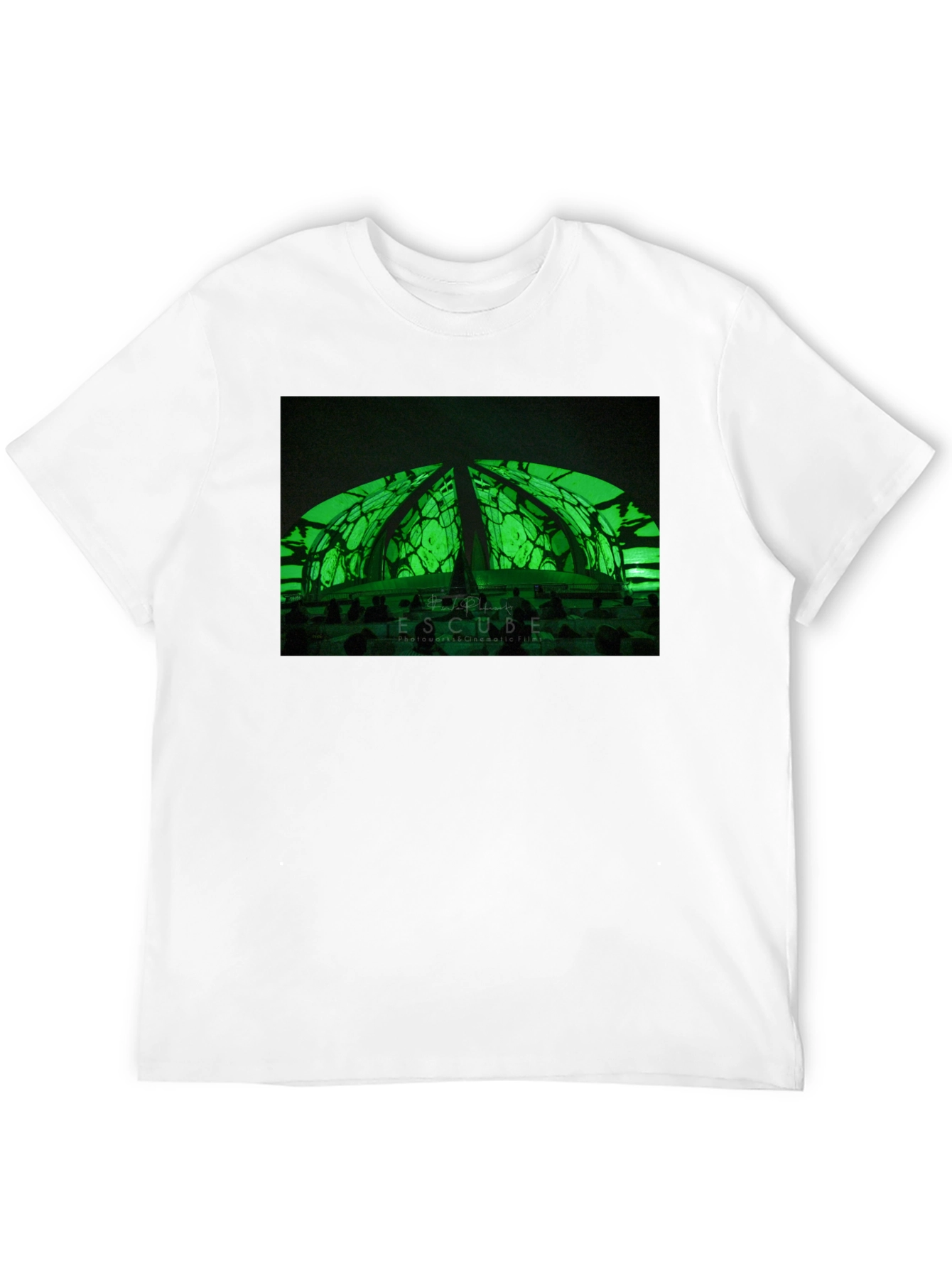 Black Futuristic Green Dome T-Shirt - Stylish & Unique Design view 12