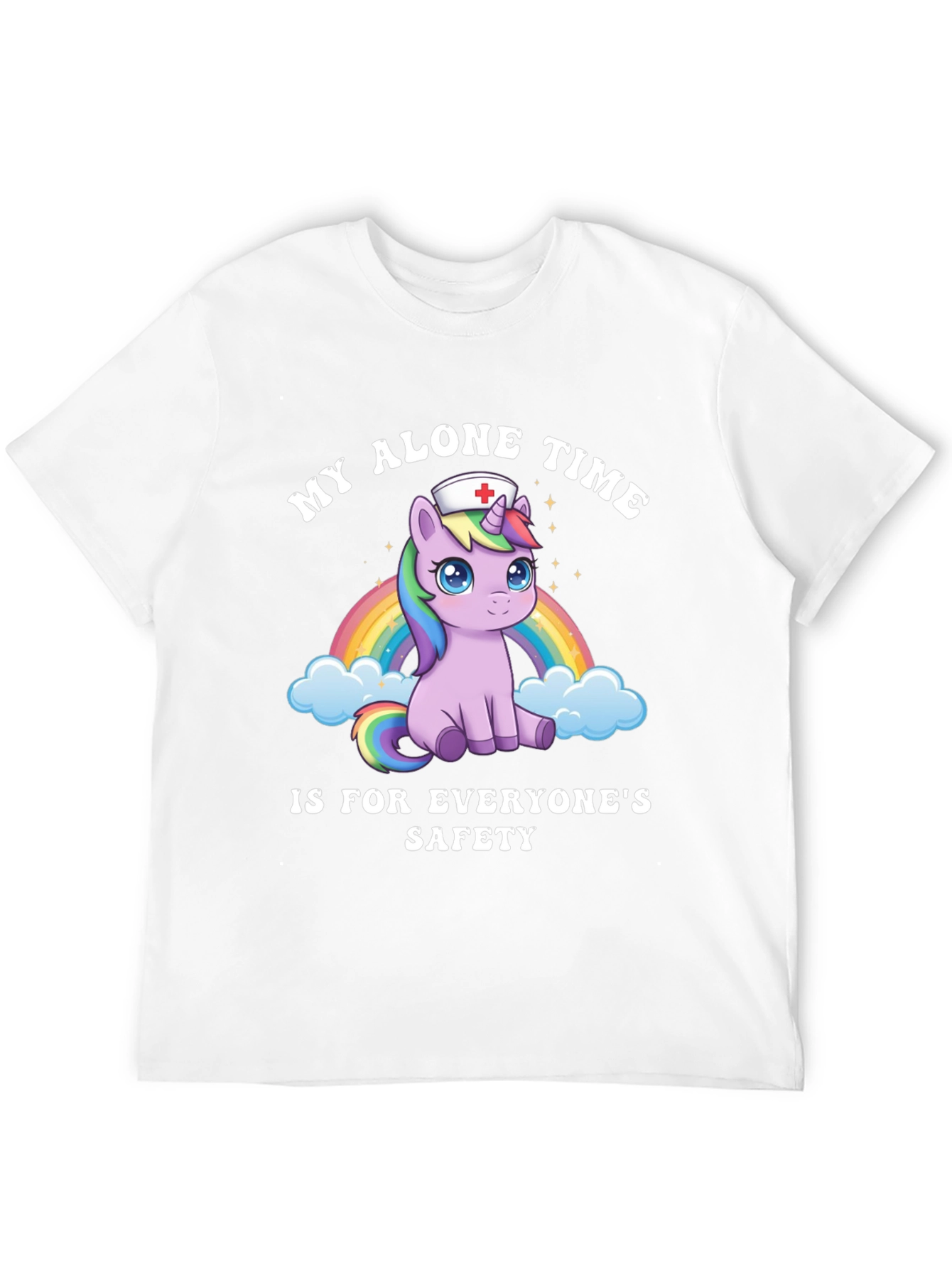Black Unicorn Nurse T-Shirt - My Alone Time Safety Tee view 12
