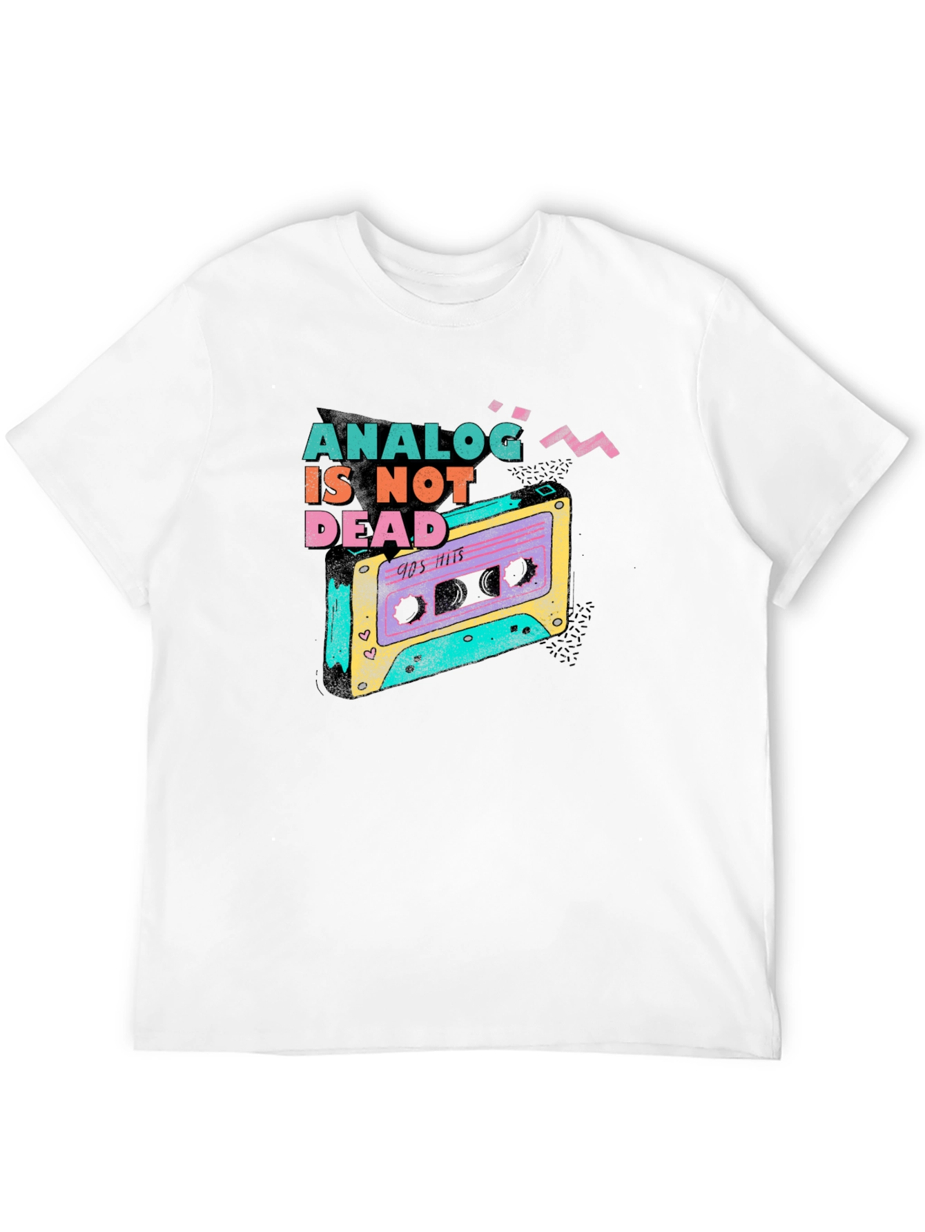Black Analog is Not Dead T-Shirt: Retro 90s Cassette Tape Design view 12
