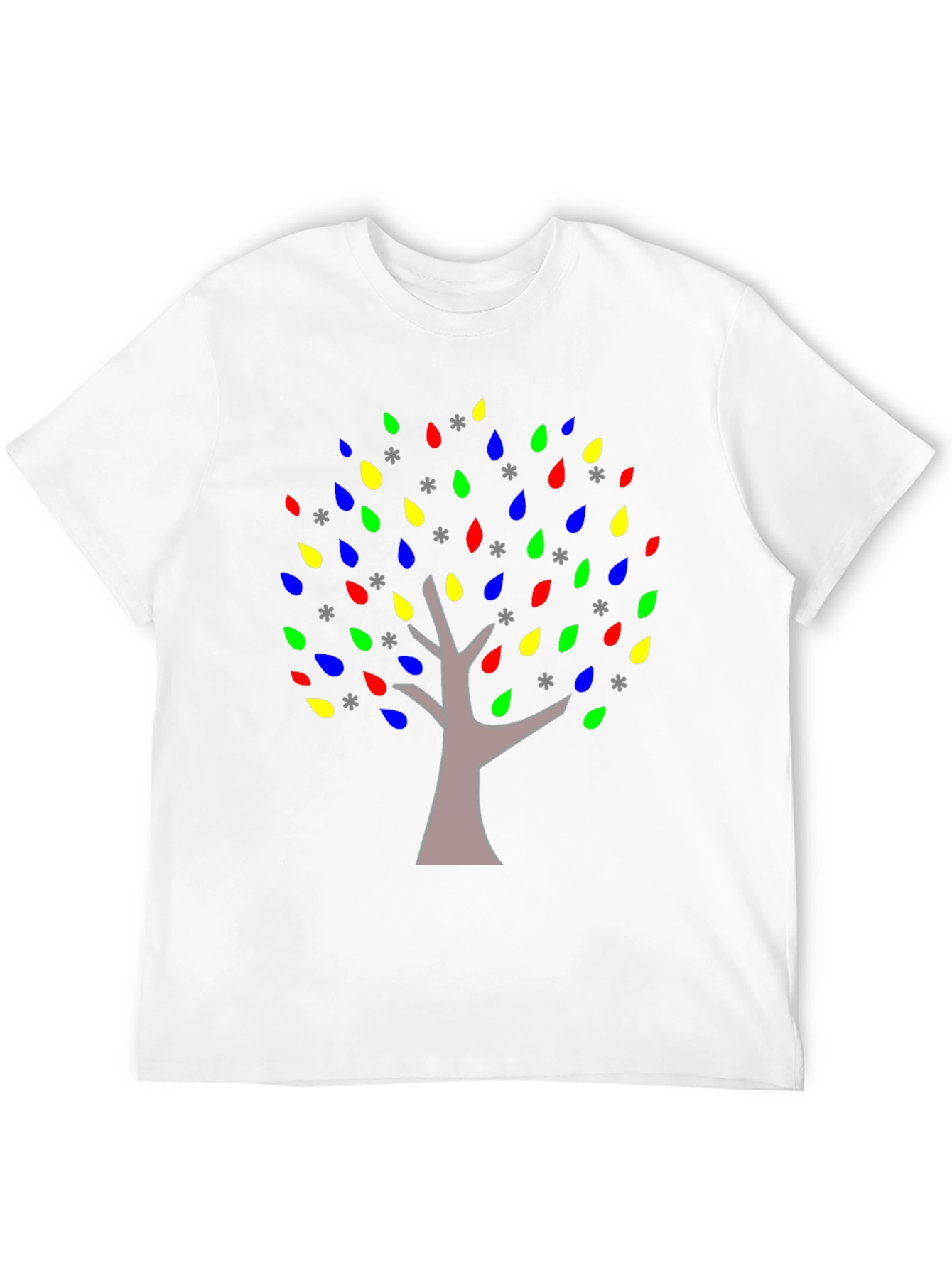 Black Colorful Tree Graphic Black T-Shirt view 12