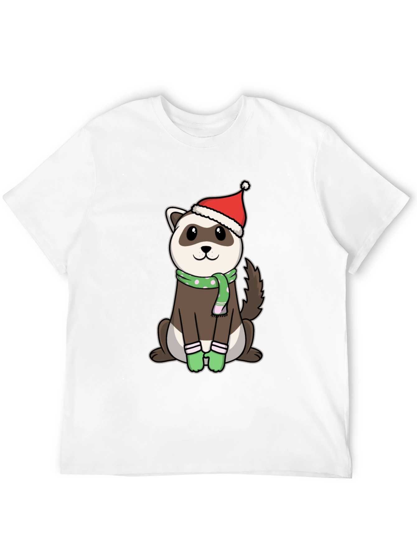 Black Festive Ferret Christmas T-Shirt view 12