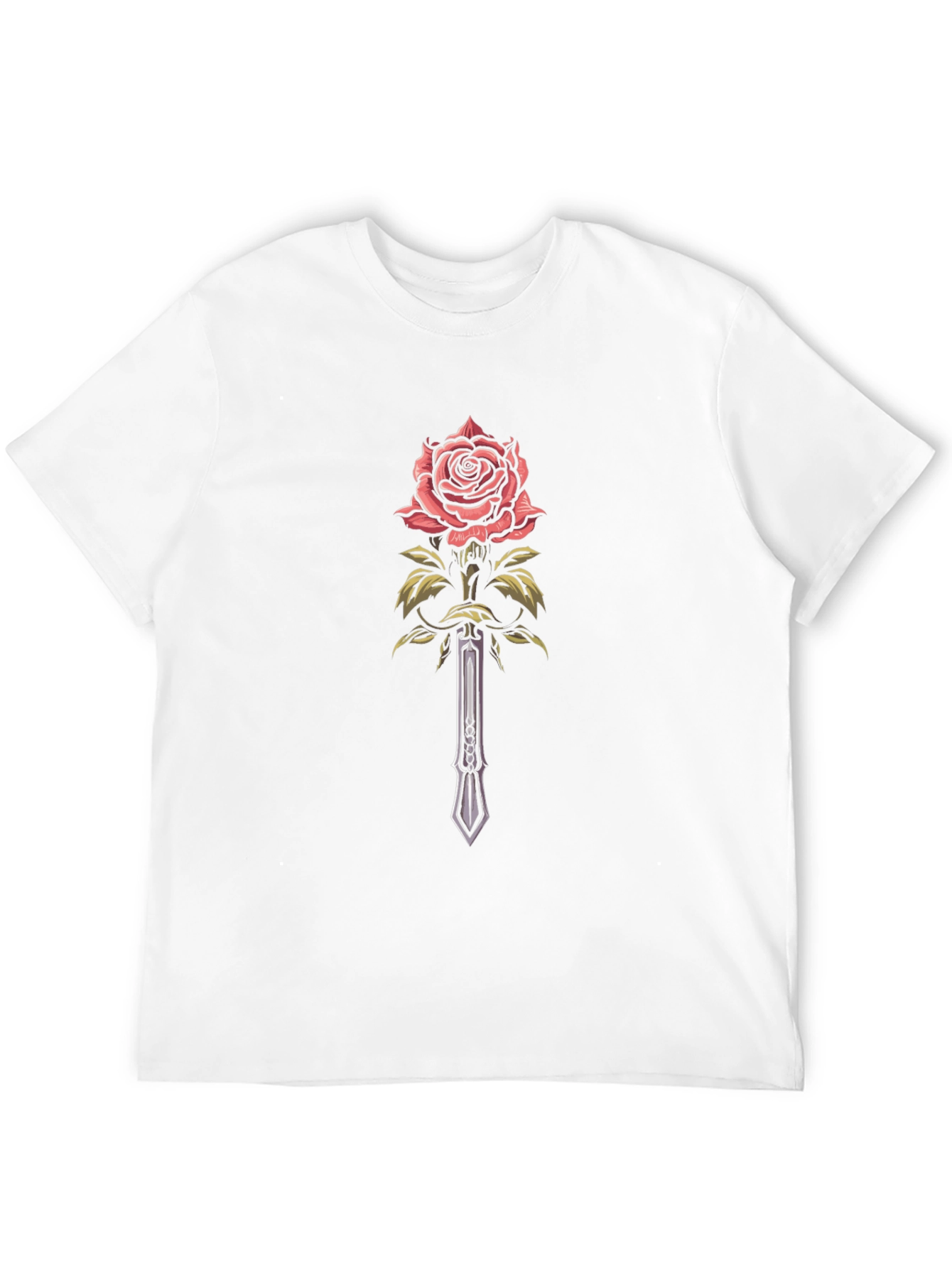 Black Rose & Sword Graphic Black T-Shirt view 12