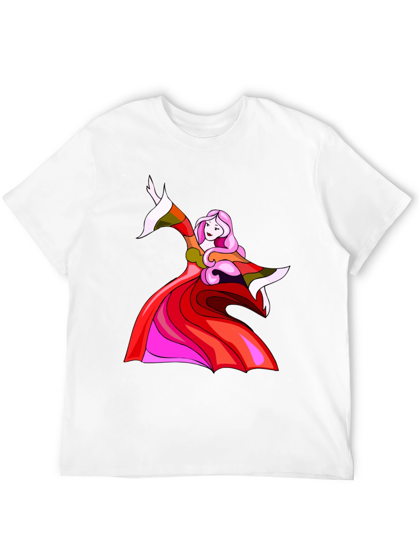 Black Whimsical Woman Graphic Tee - Black view 12