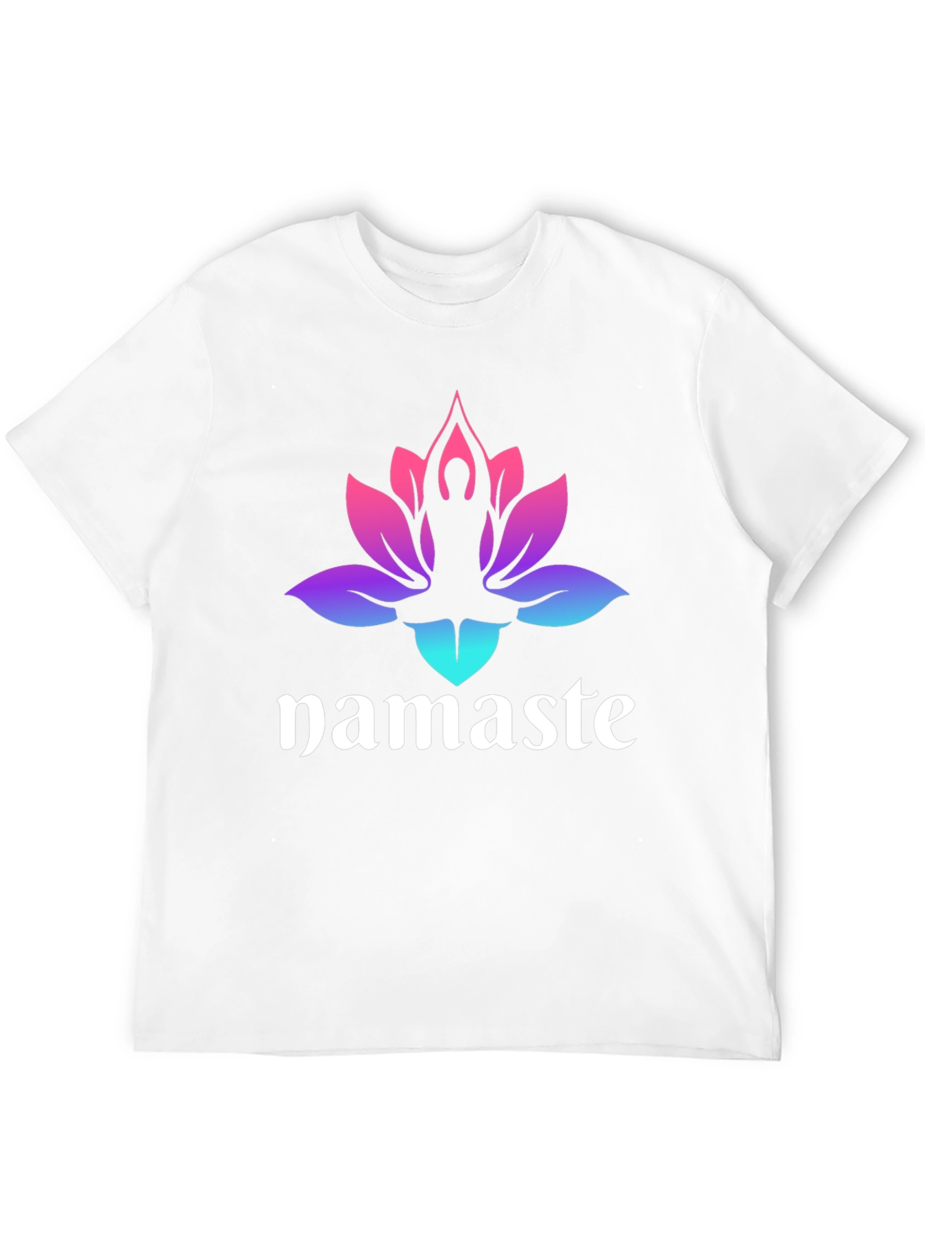 Black Namaste Lotus Yoga T-Shirt - Gradient Design view 12