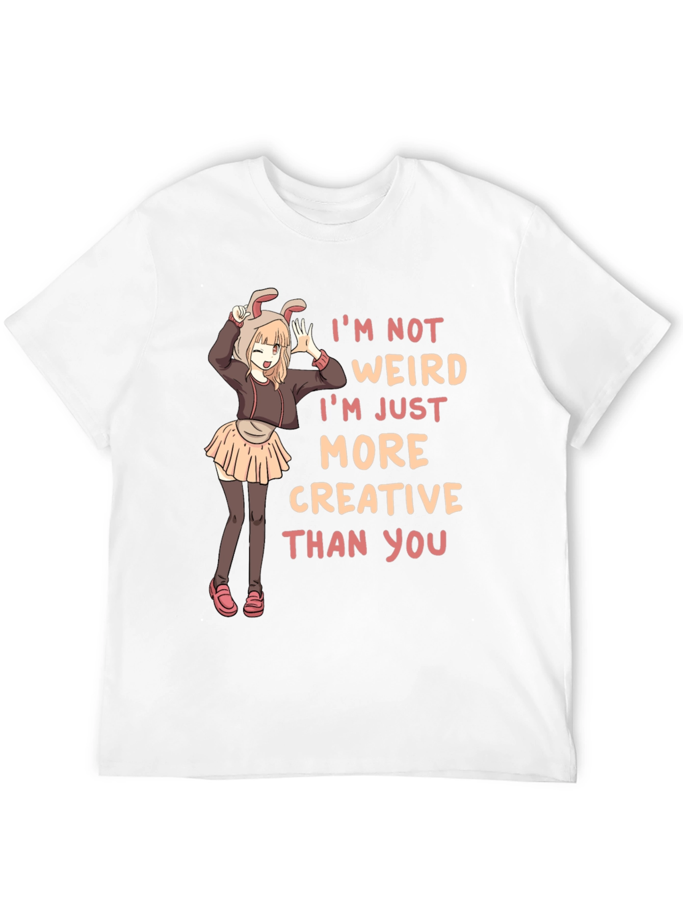 Black I'm Not Weird Creative Black T-Shirt view 12