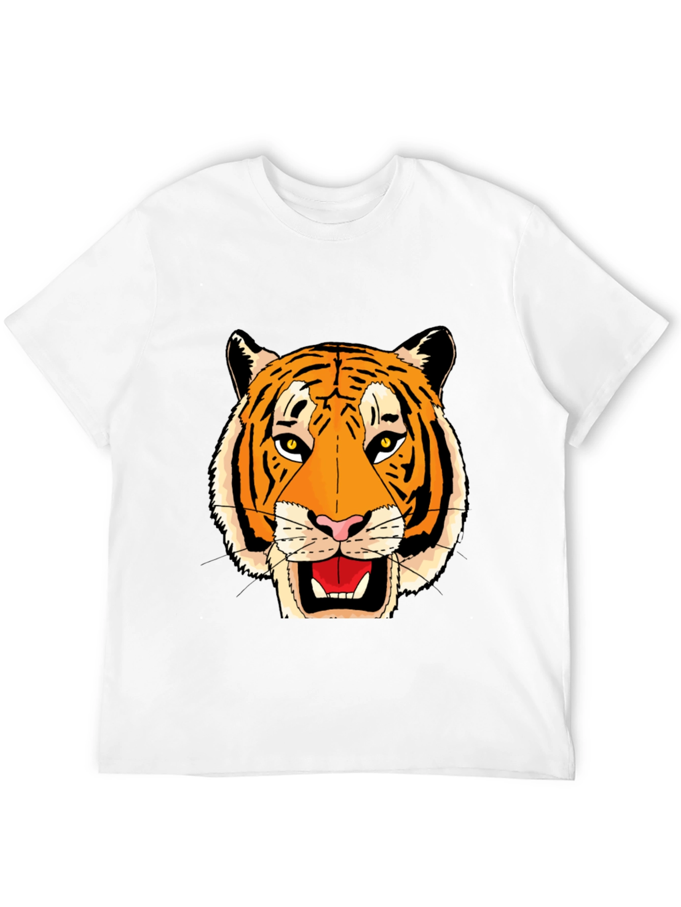Black Black T-Shirt with Bold Tiger Face Graphic view 12